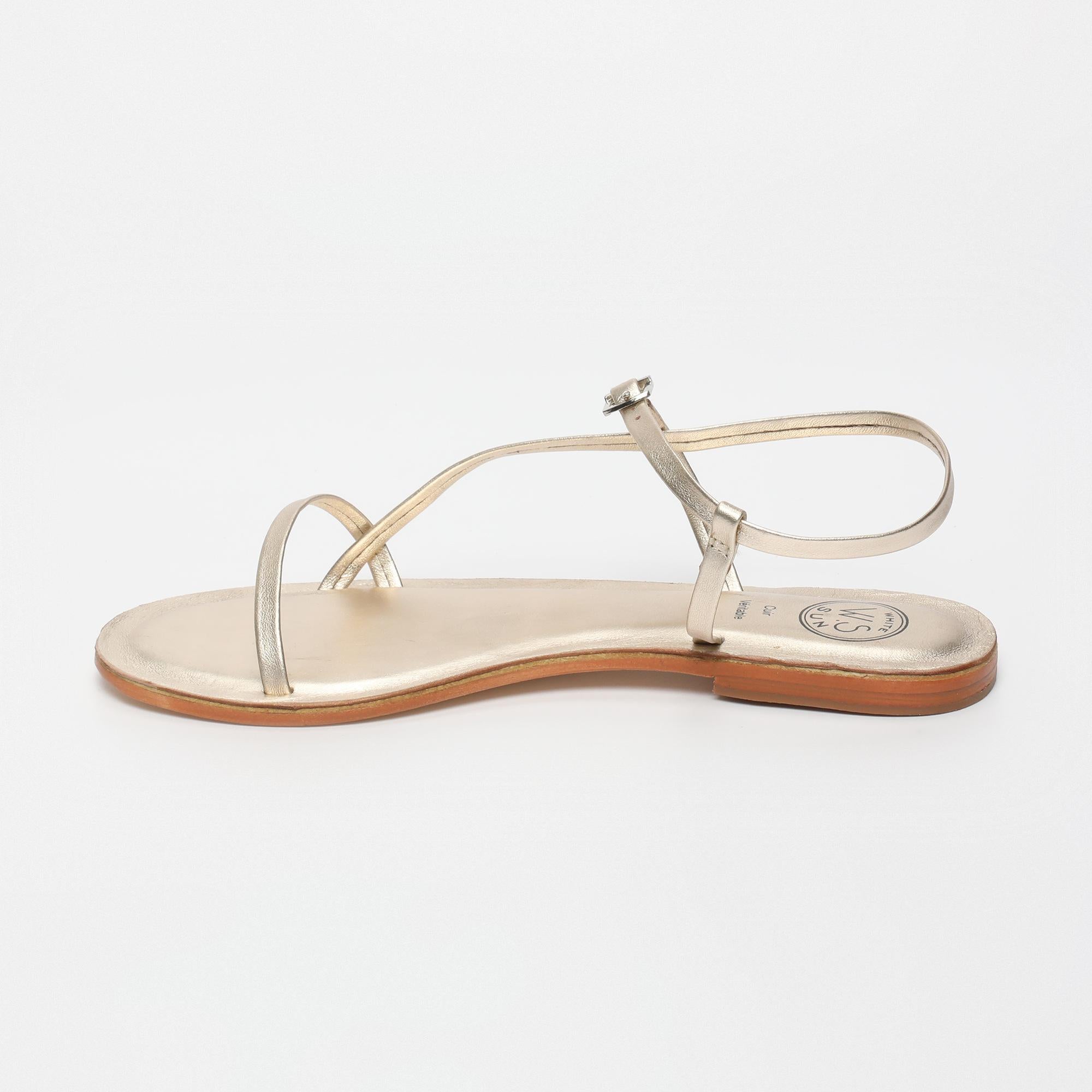 ATEA sandales en cuir platine