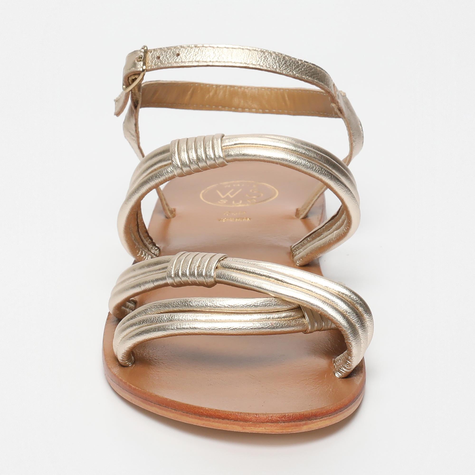 ABIGAIL sandales en cuir platine