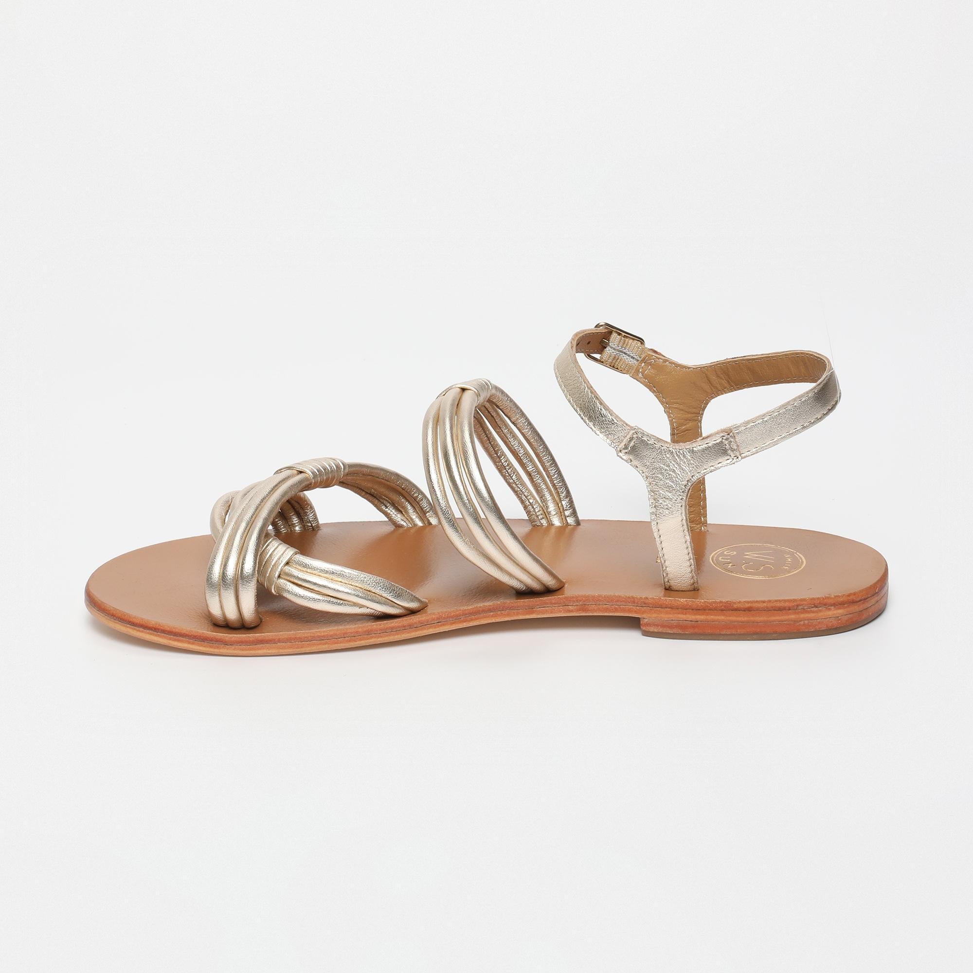 ABIGAIL sandales en cuir platine