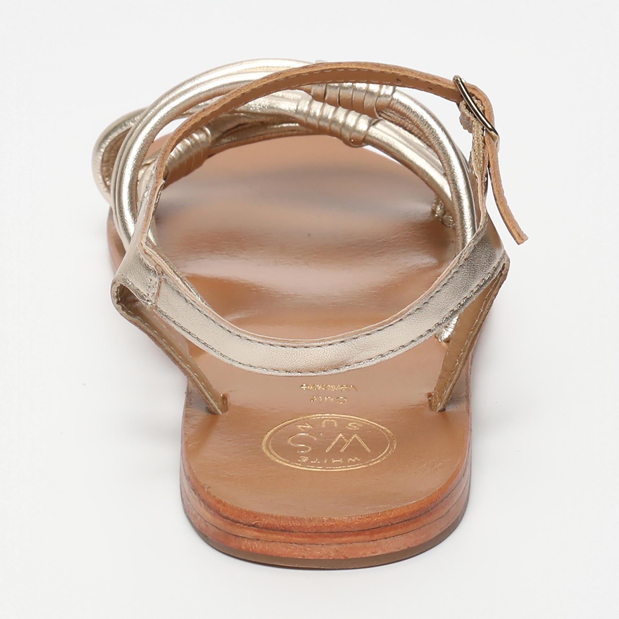 ABIGAIL sandales en cuir platine