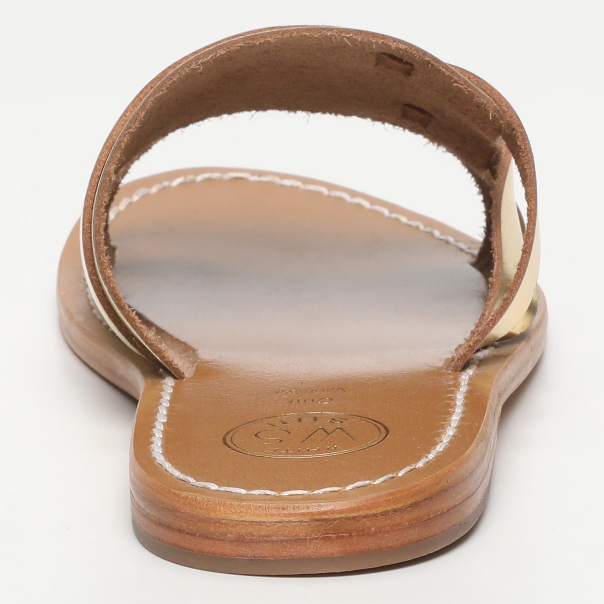 BAEZA mules en cuir or foncé