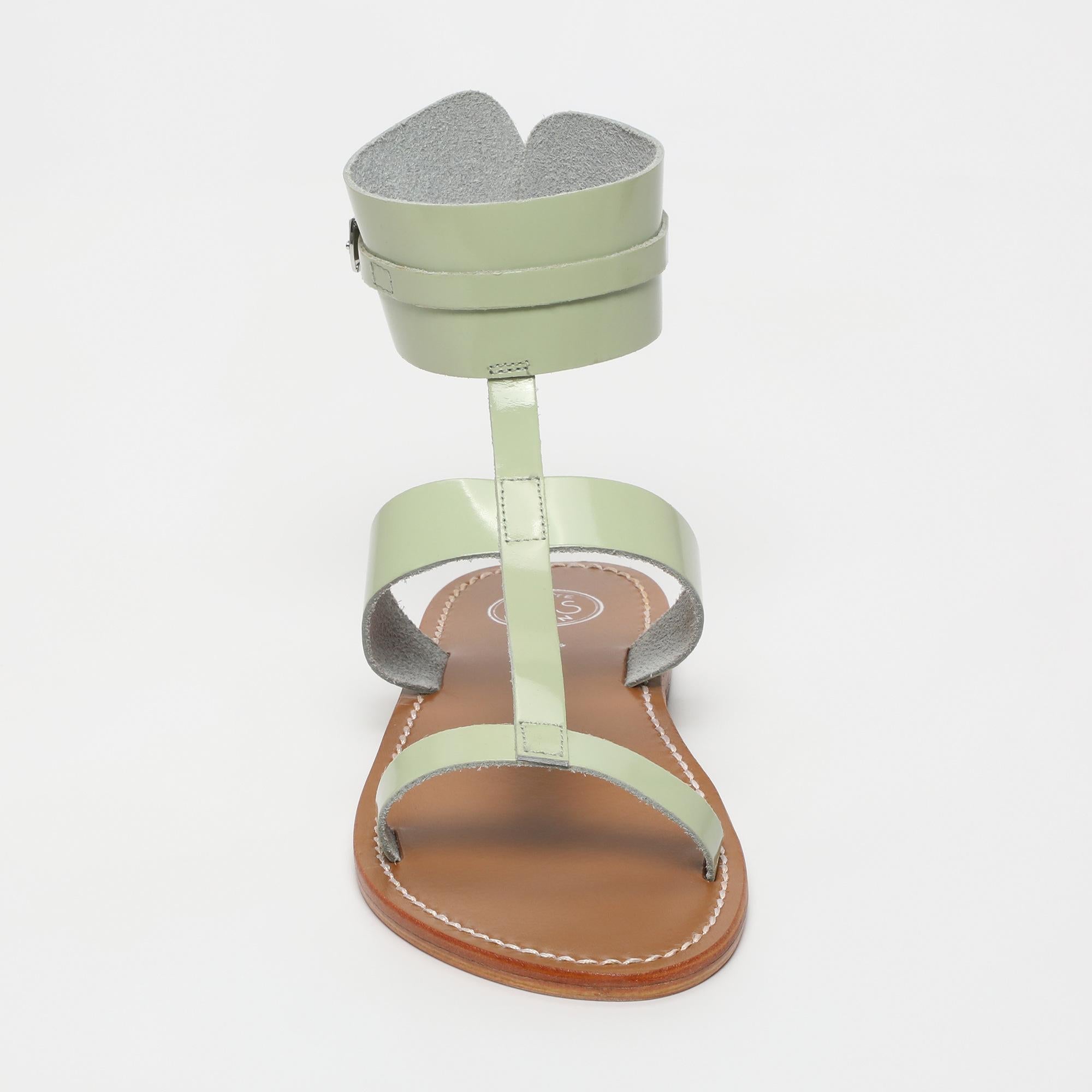 BARCARI sandales bracelet de cheville spartiate en cuir menthe