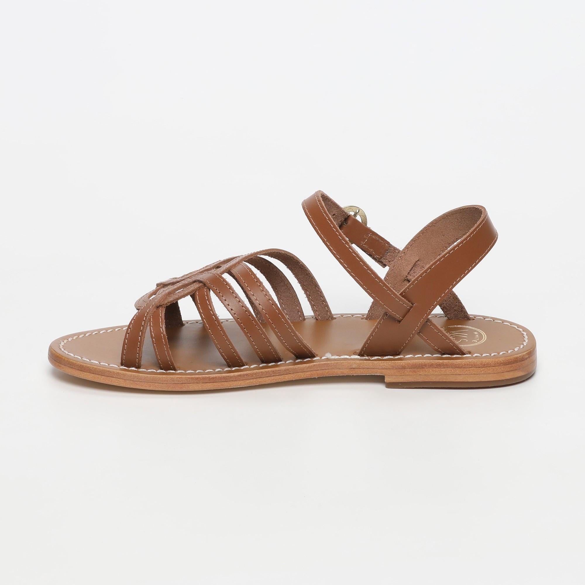 BARSHA sandales en cuir camel