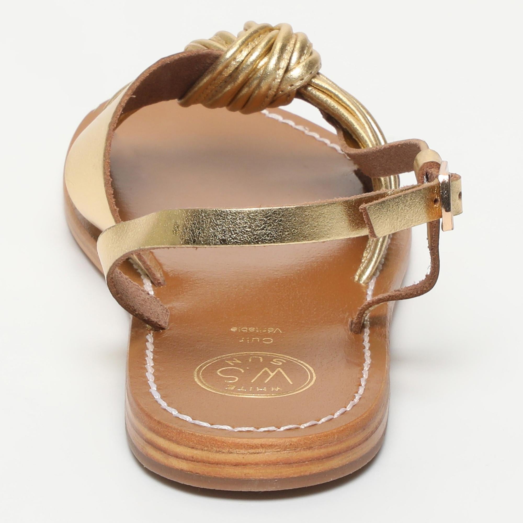 BEAS sandales fantaisie en cuir or foncé