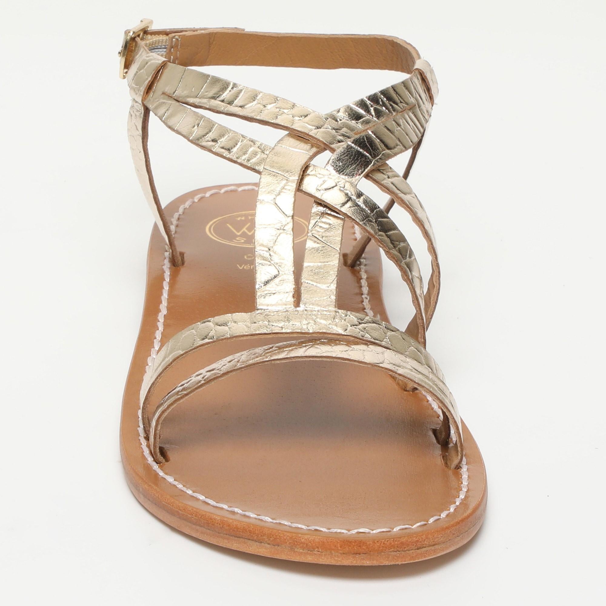 BERLANGA sandales en cuir or clair