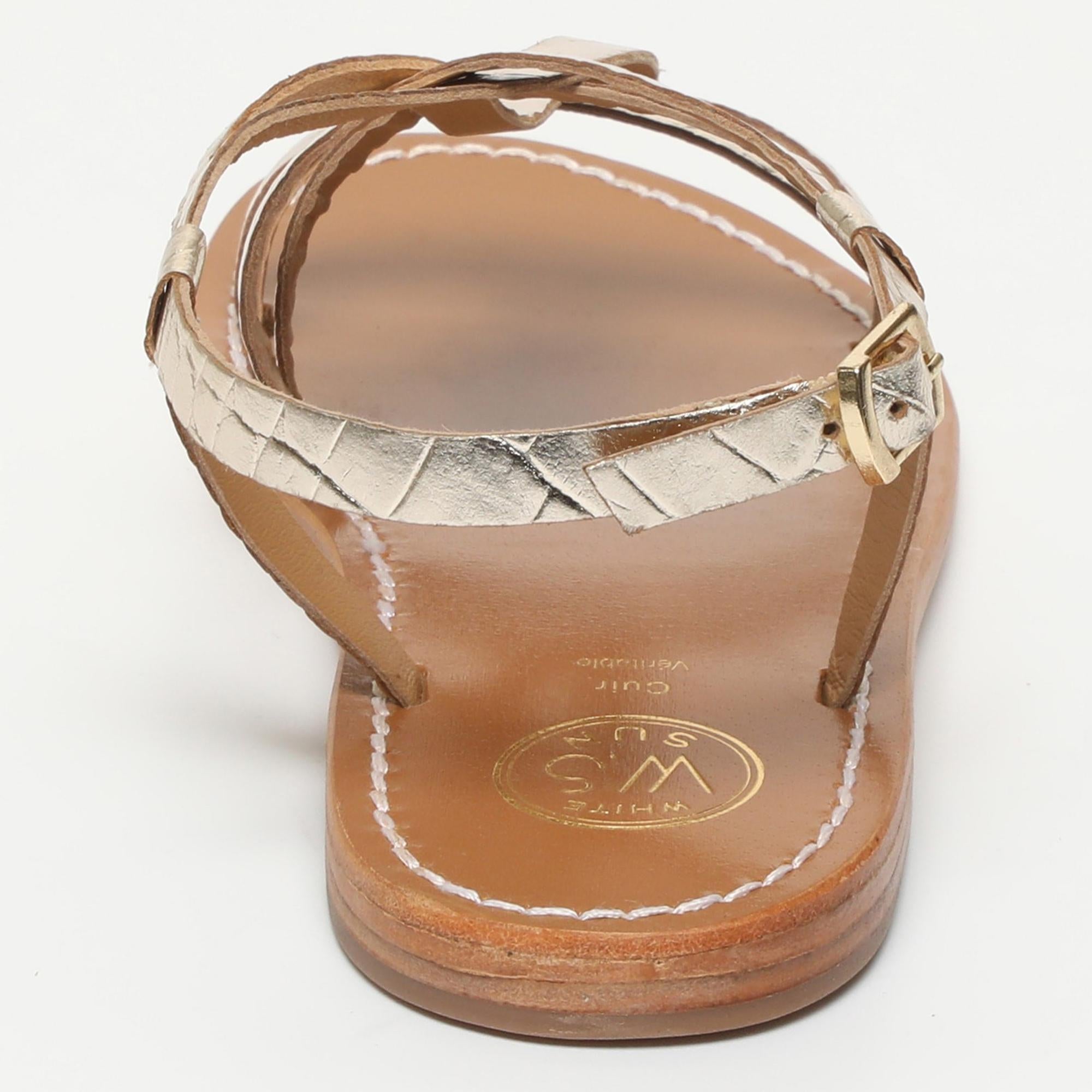 BERLANGA sandales en cuir or clair