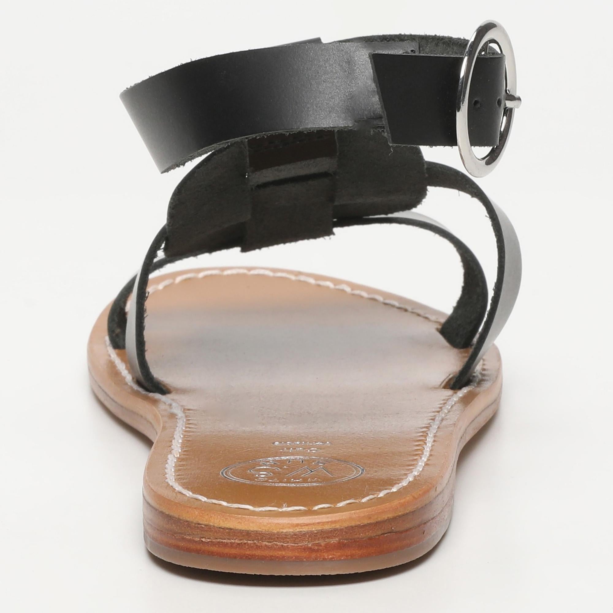 BERROCAL sandales bracelet de cheville en cuir noir