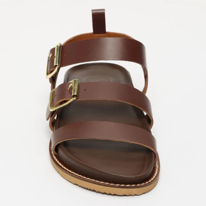 TAMIA sandales en cuir chocolate
