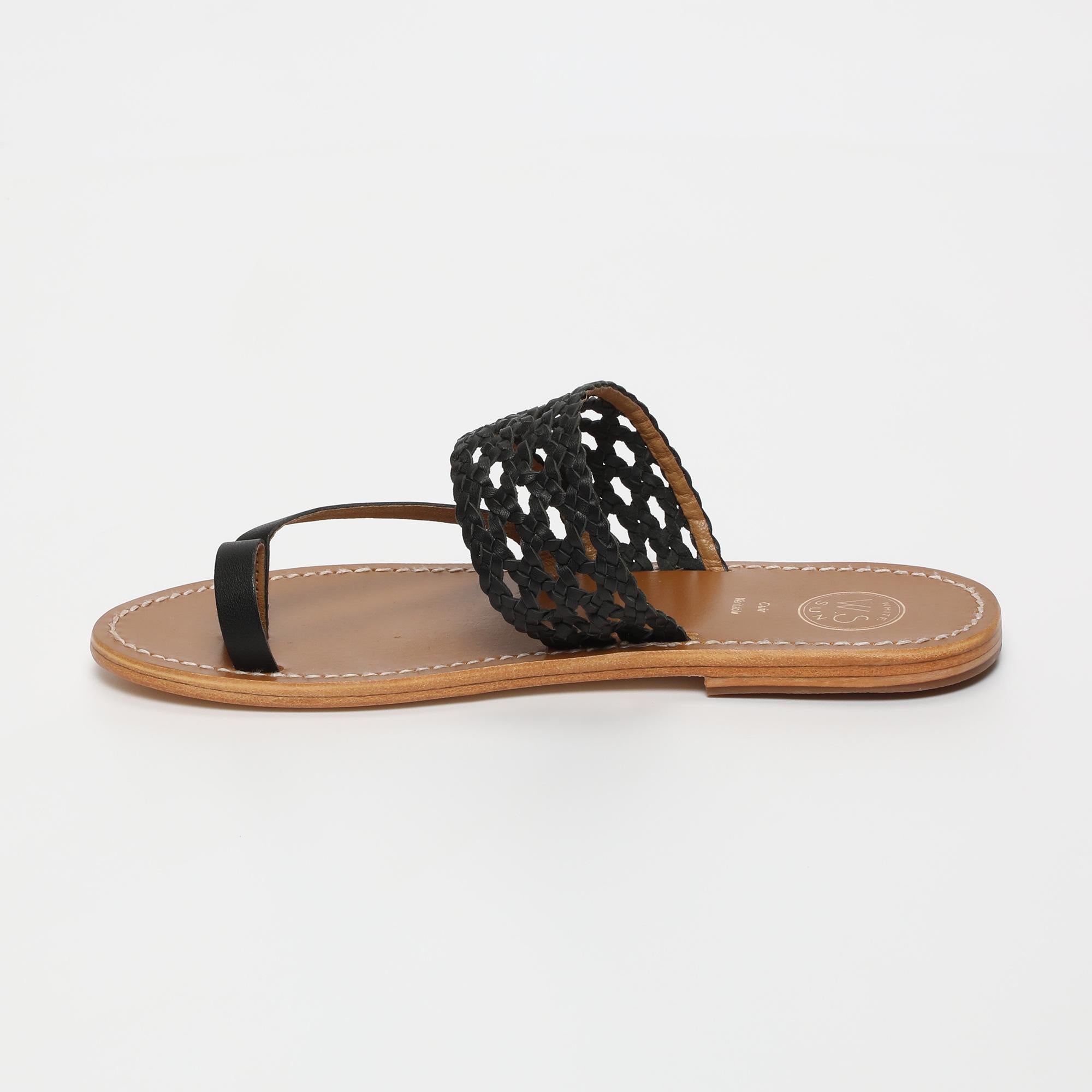 BITA sandales en cuir noir