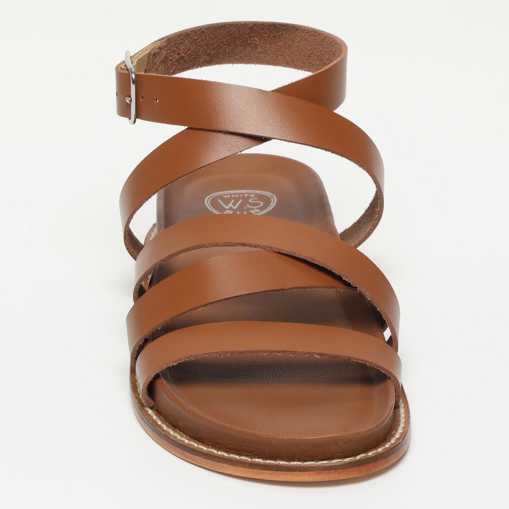 BOGARRA sandales spartiates en cuir camel