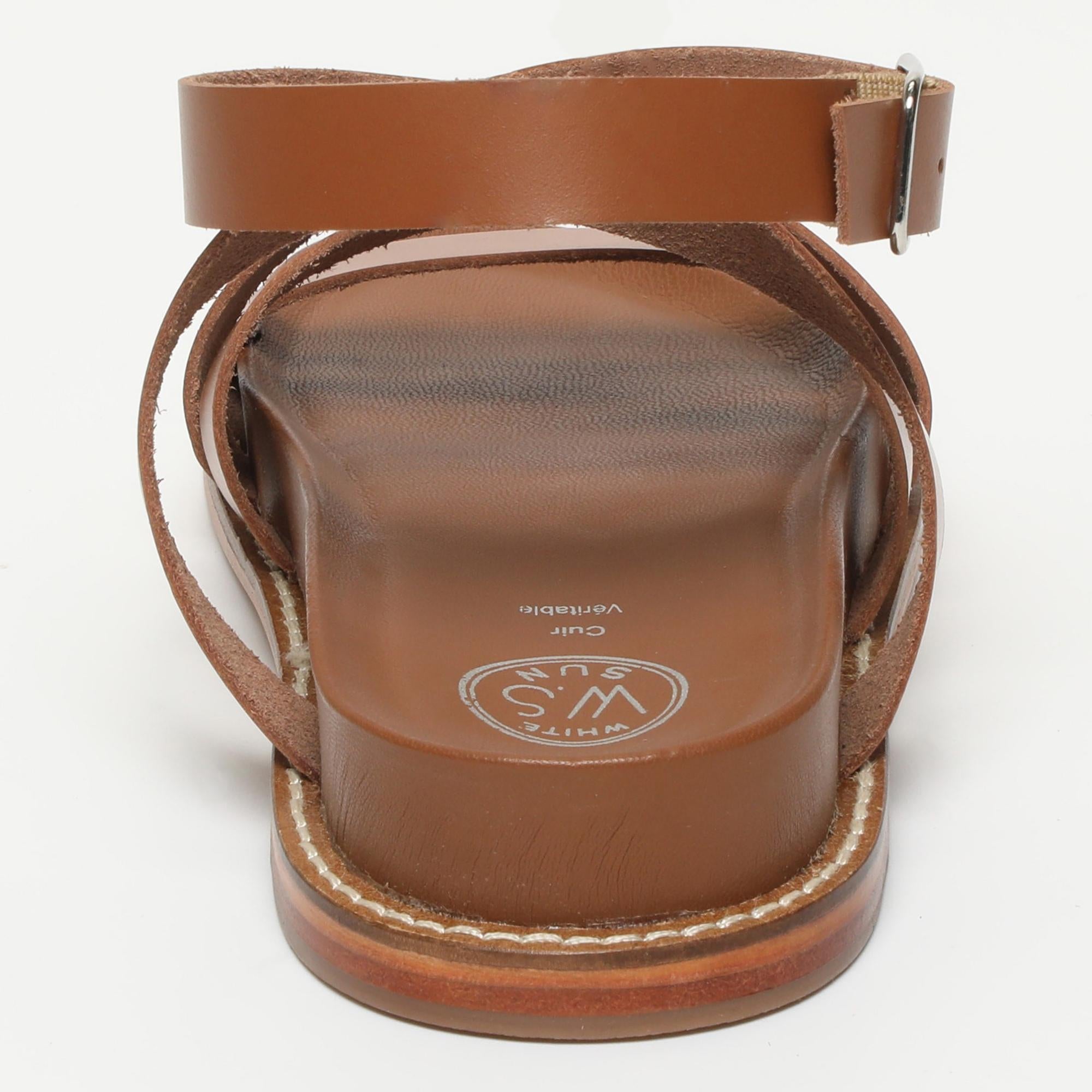 BOGARRA sandales spartiates en cuir camel