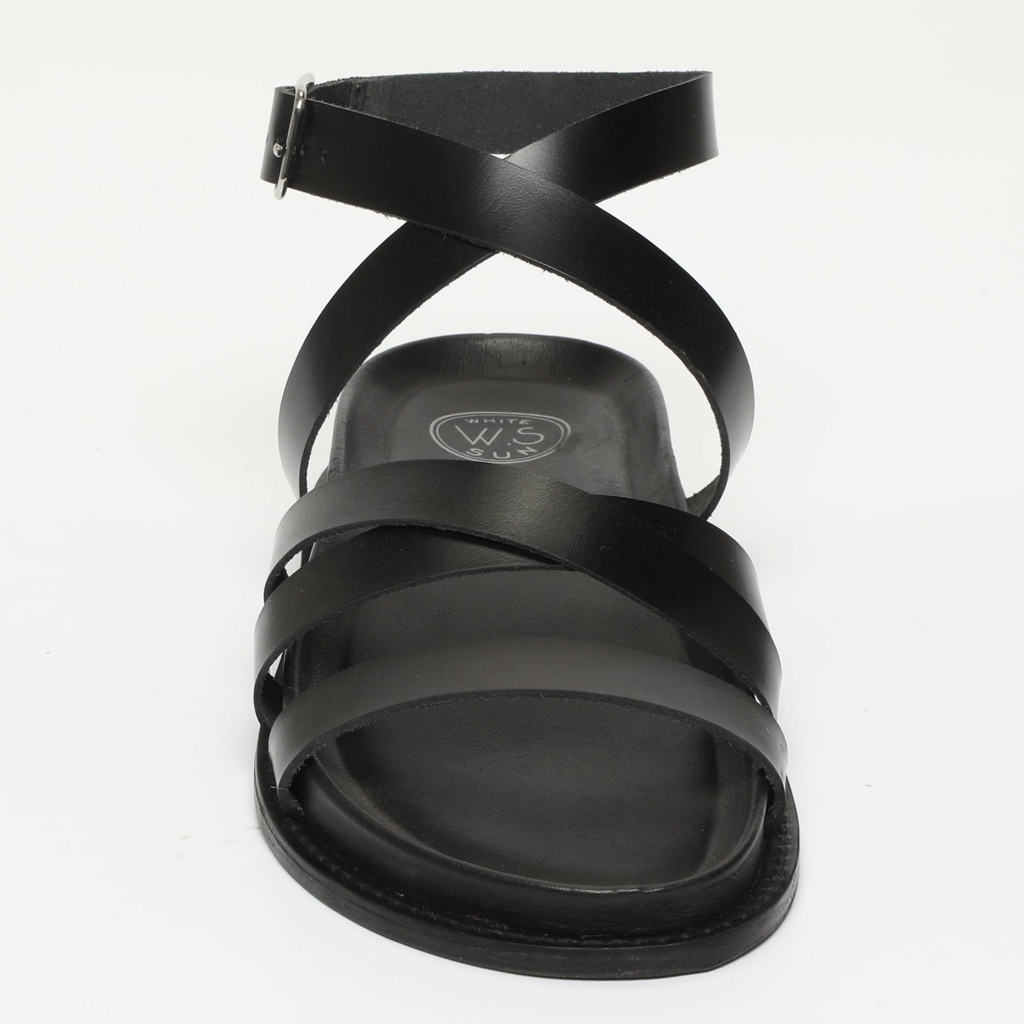 BOGARRA sandales spartiates en cuir noir
