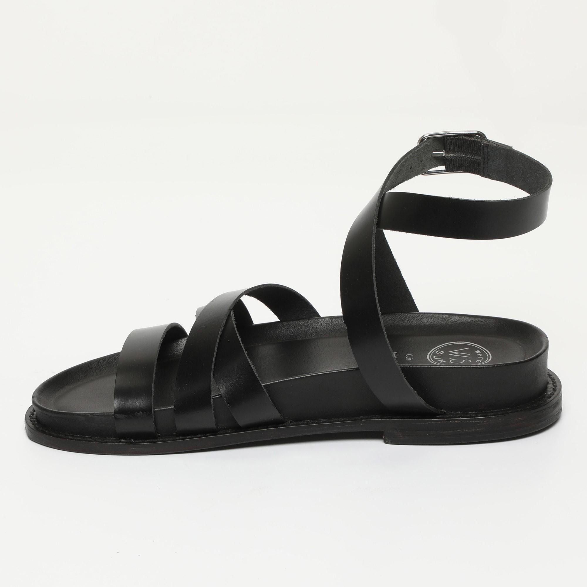 BOGARRA sandales spartiates en cuir noir