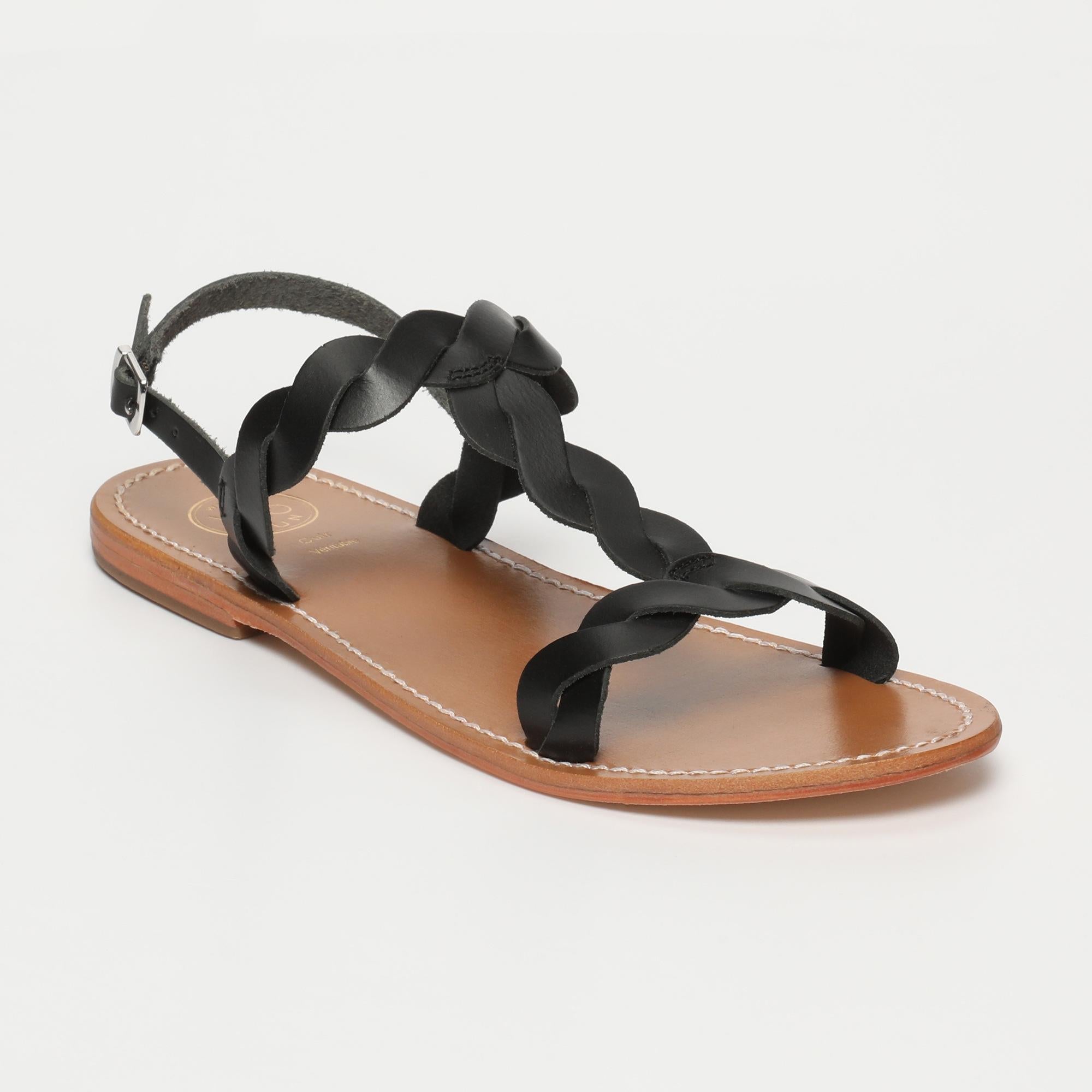 BURKE sandales en cuir noir