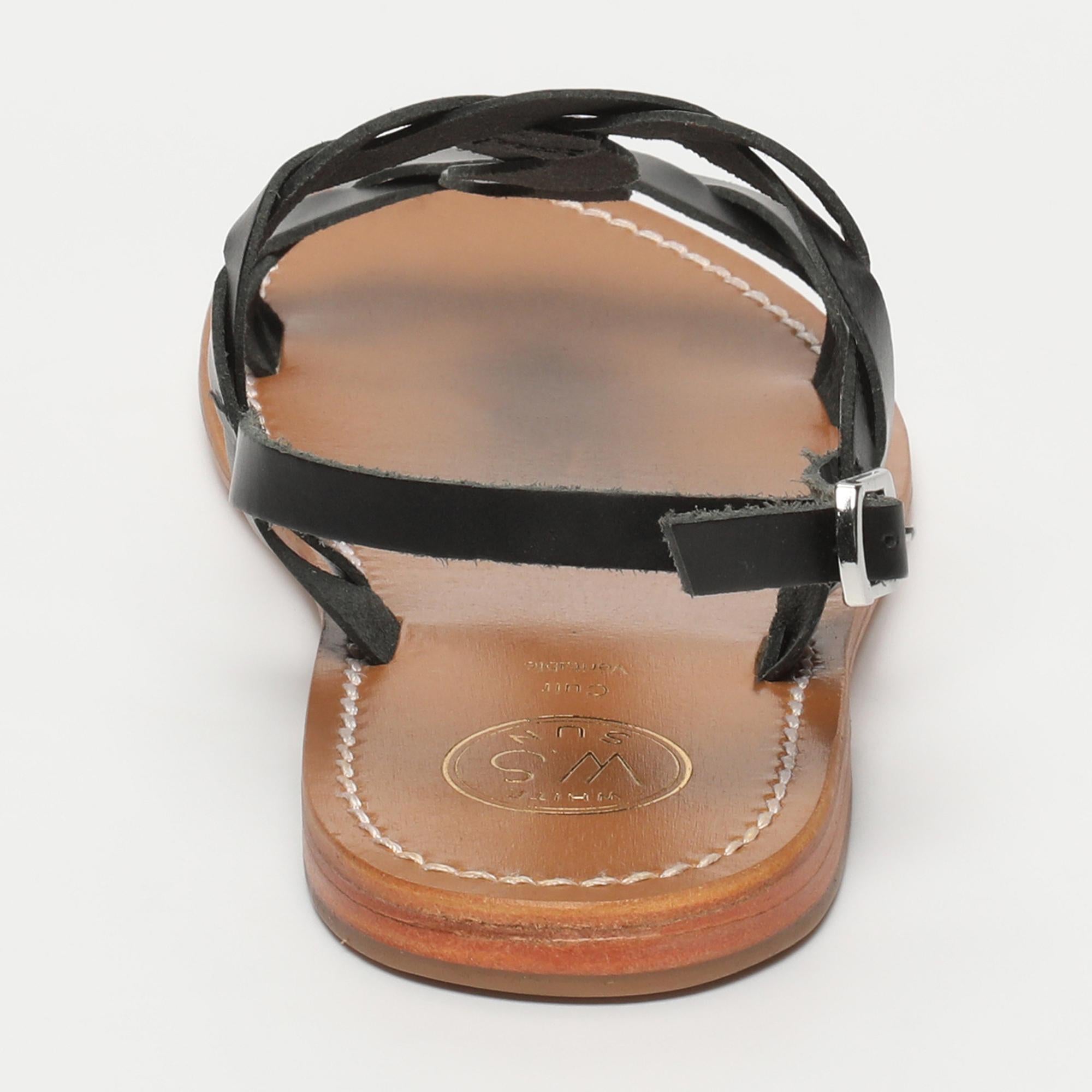 BURKE sandales en cuir noir