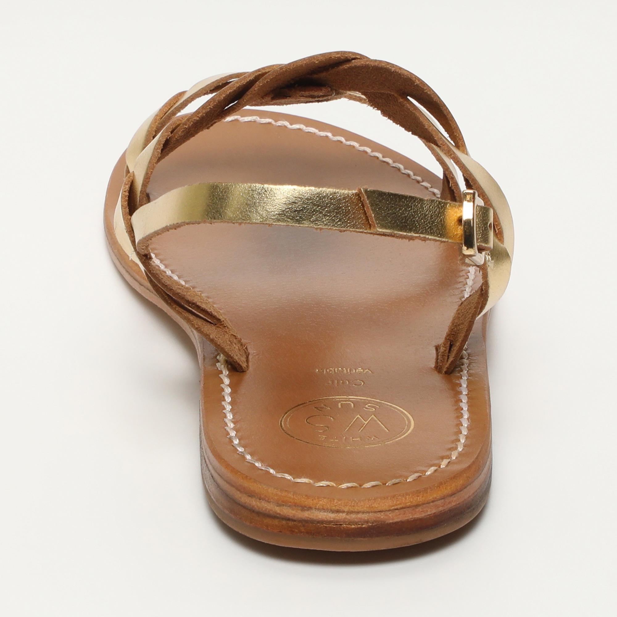 BURKE sandales en cuir or foncé