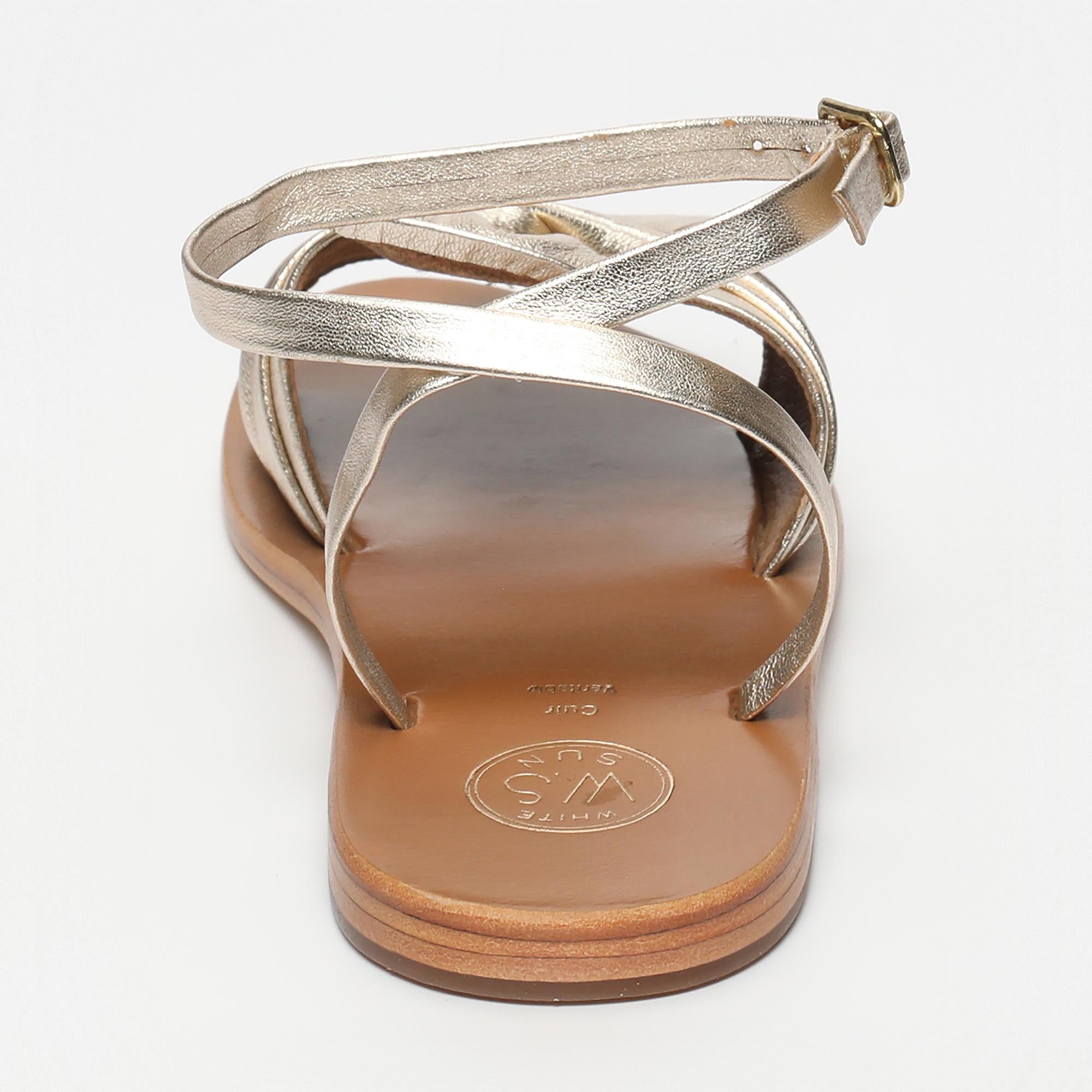 BABBY sandales bracelet de cheville fantaisie en cuir platine