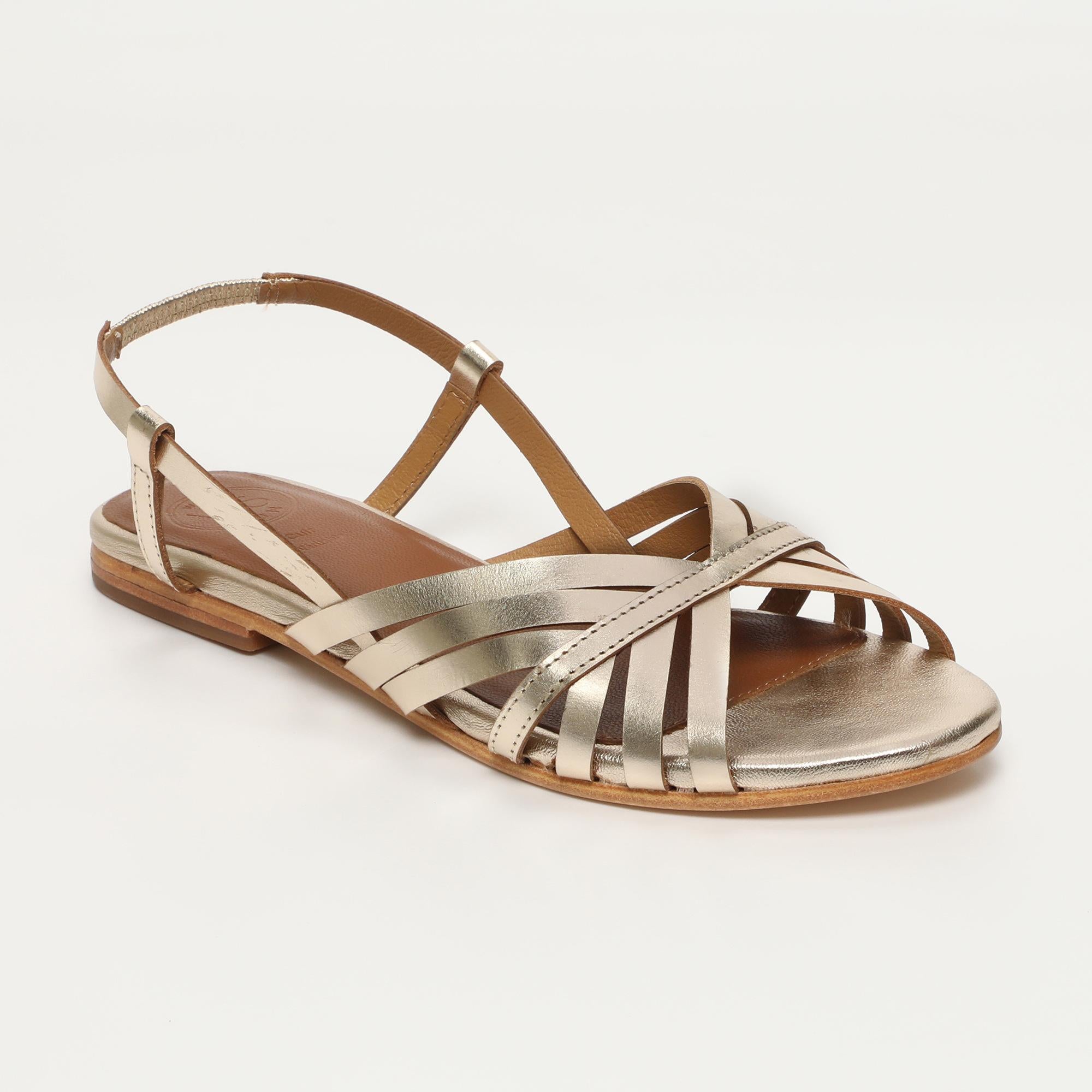 BABITHA sandales en cuir or