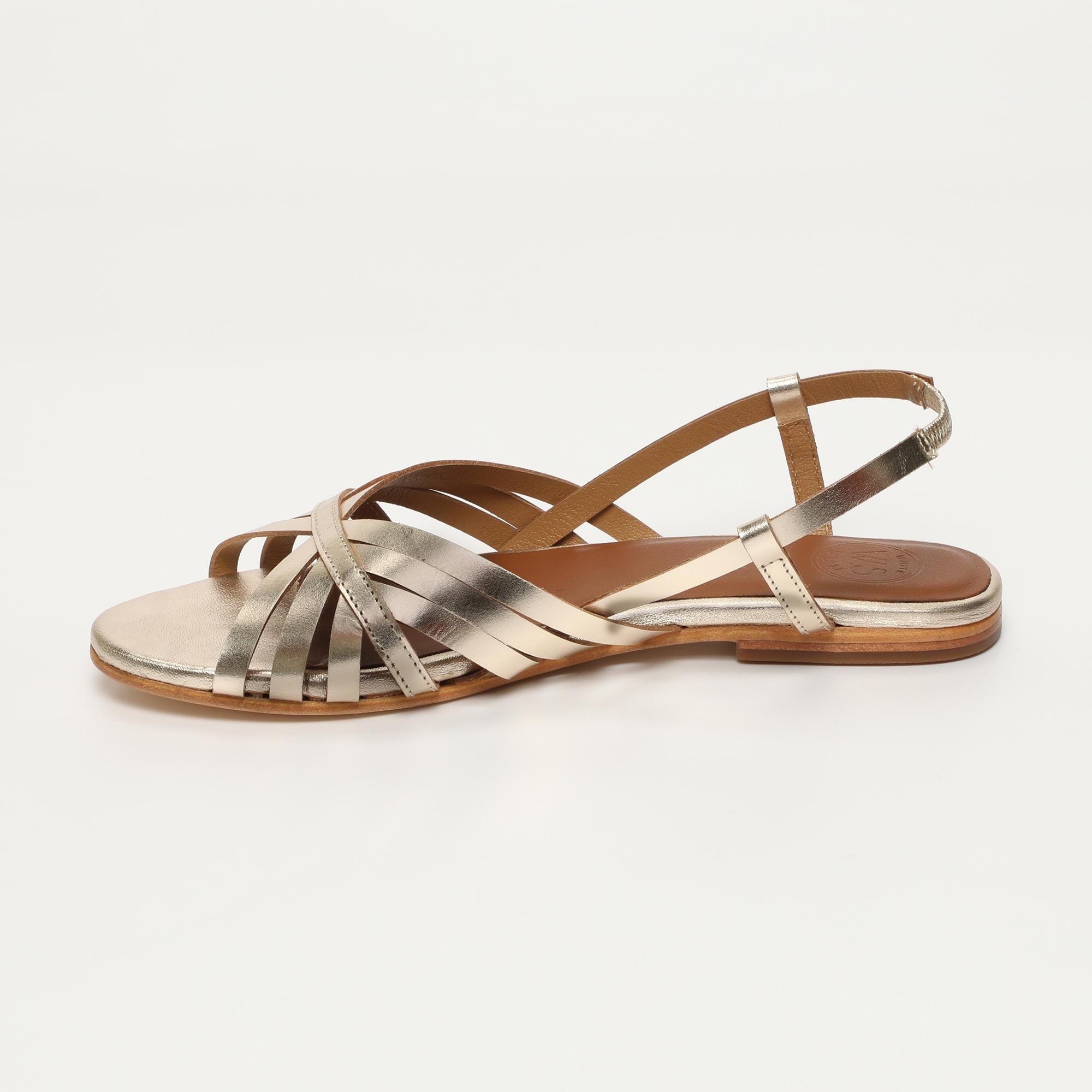 BABITHA sandales en cuir or