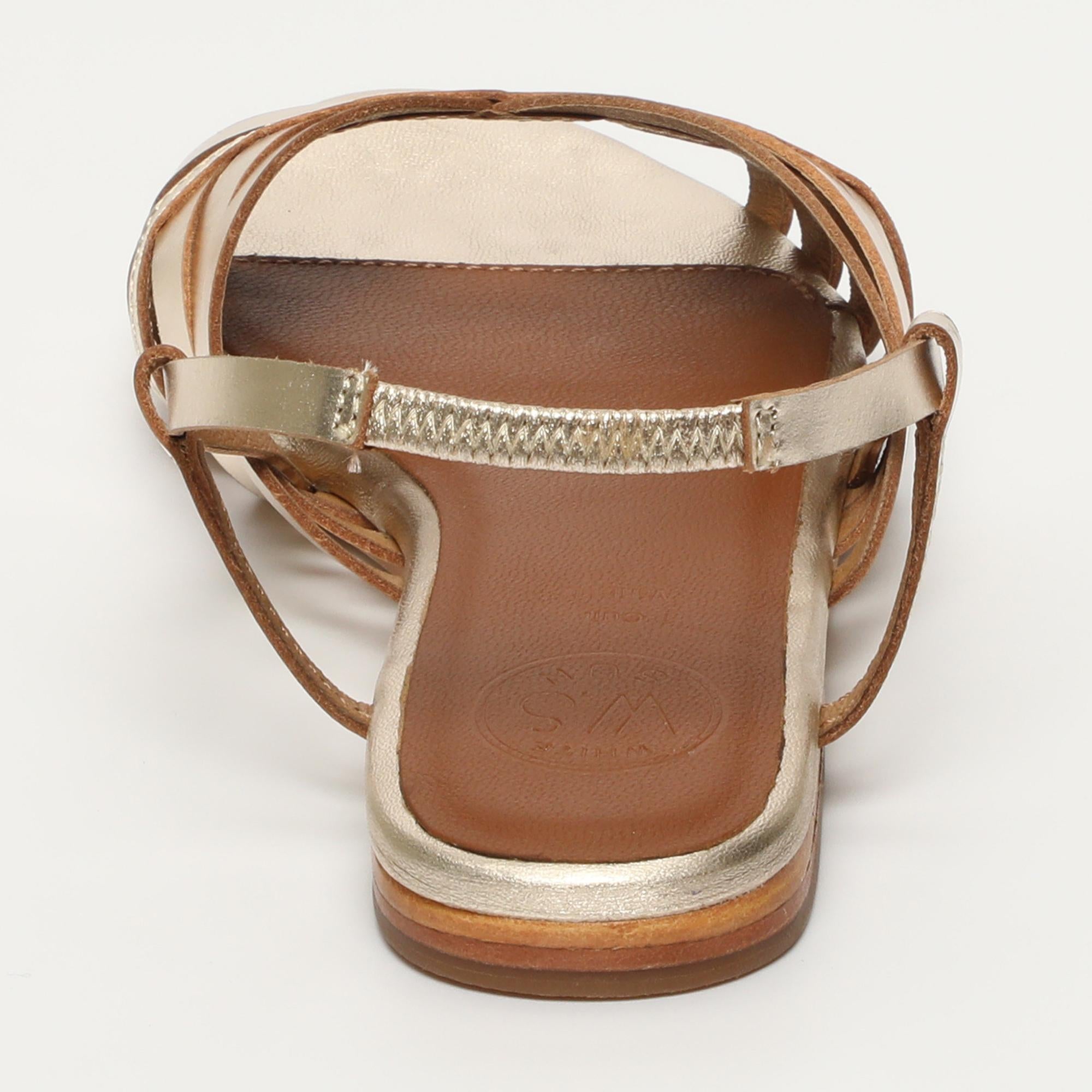 BABITHA sandales en cuir or