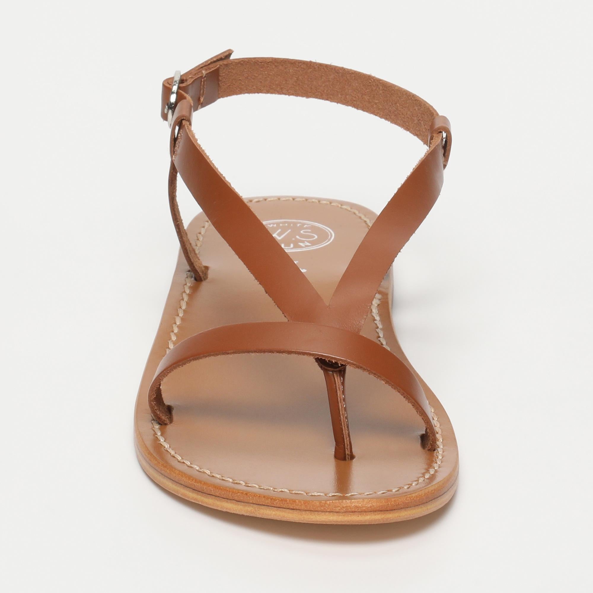 BAHULA sandales entre doigt en cuir camel