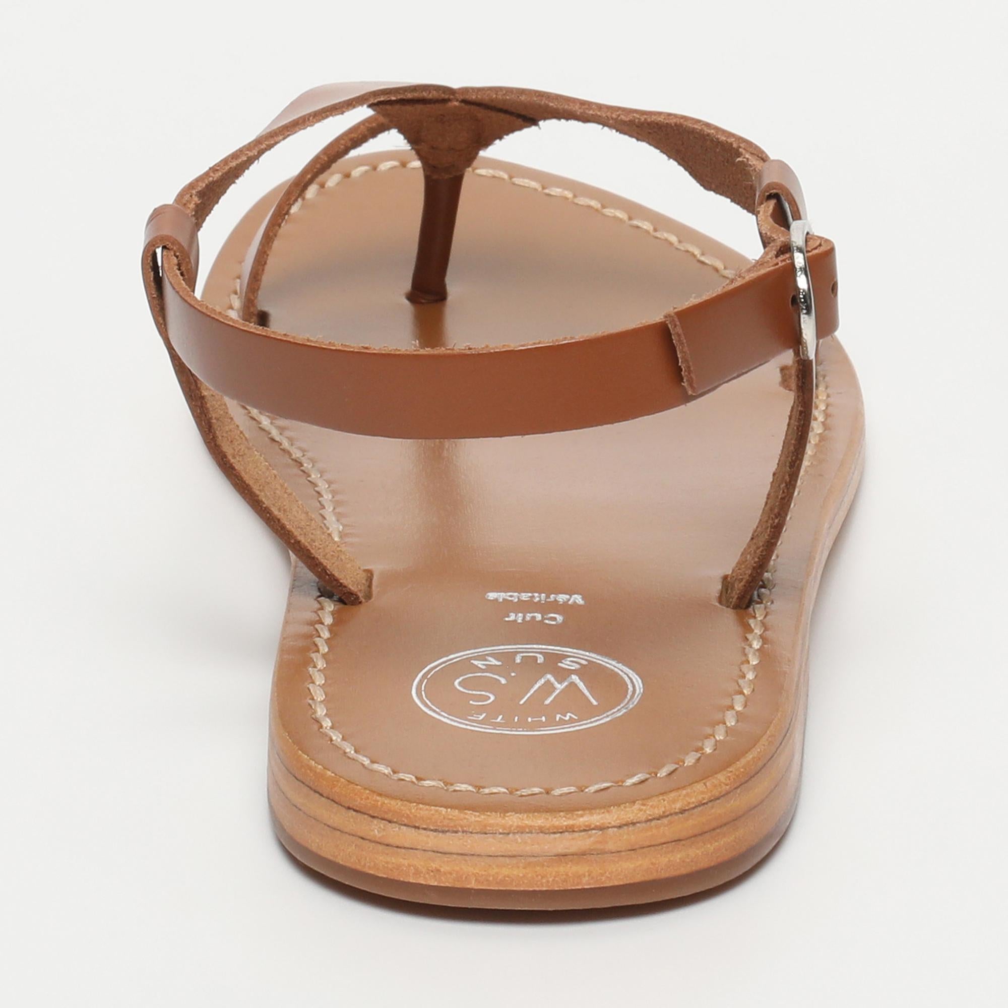 BAHULA sandales entre doigt en cuir camel