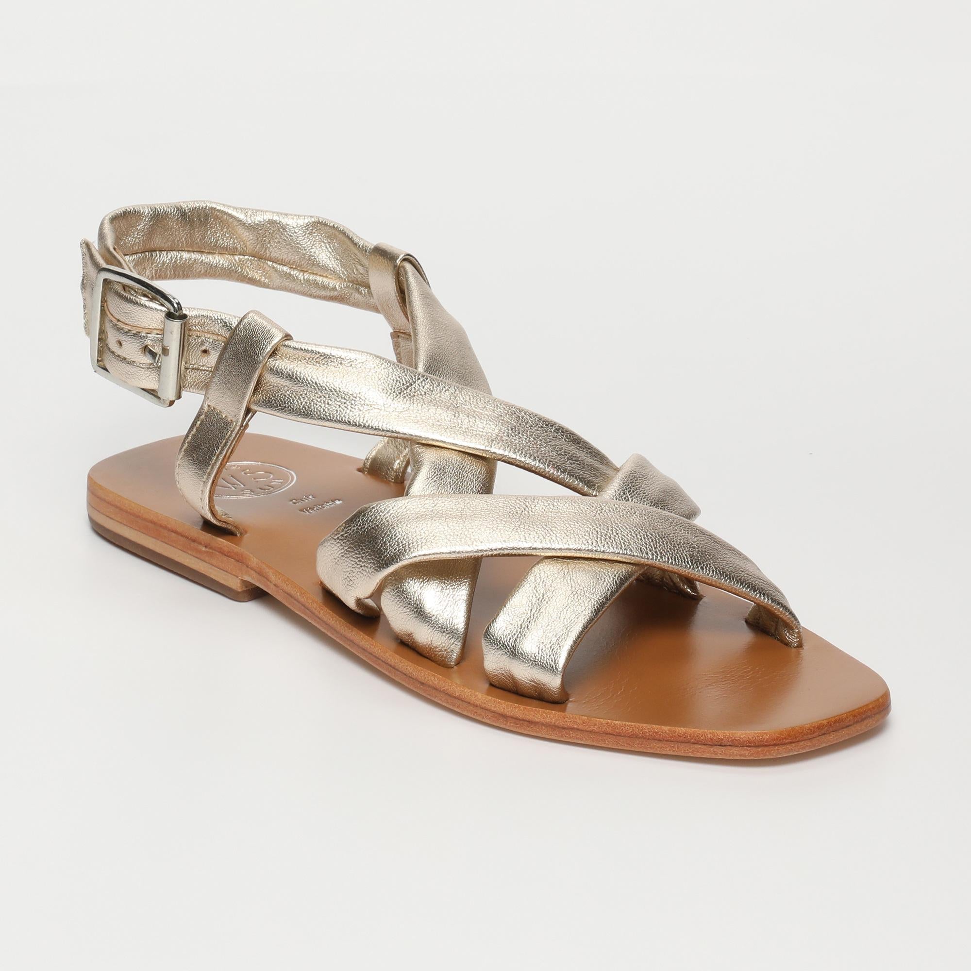 BANITA sandales en cuir platine