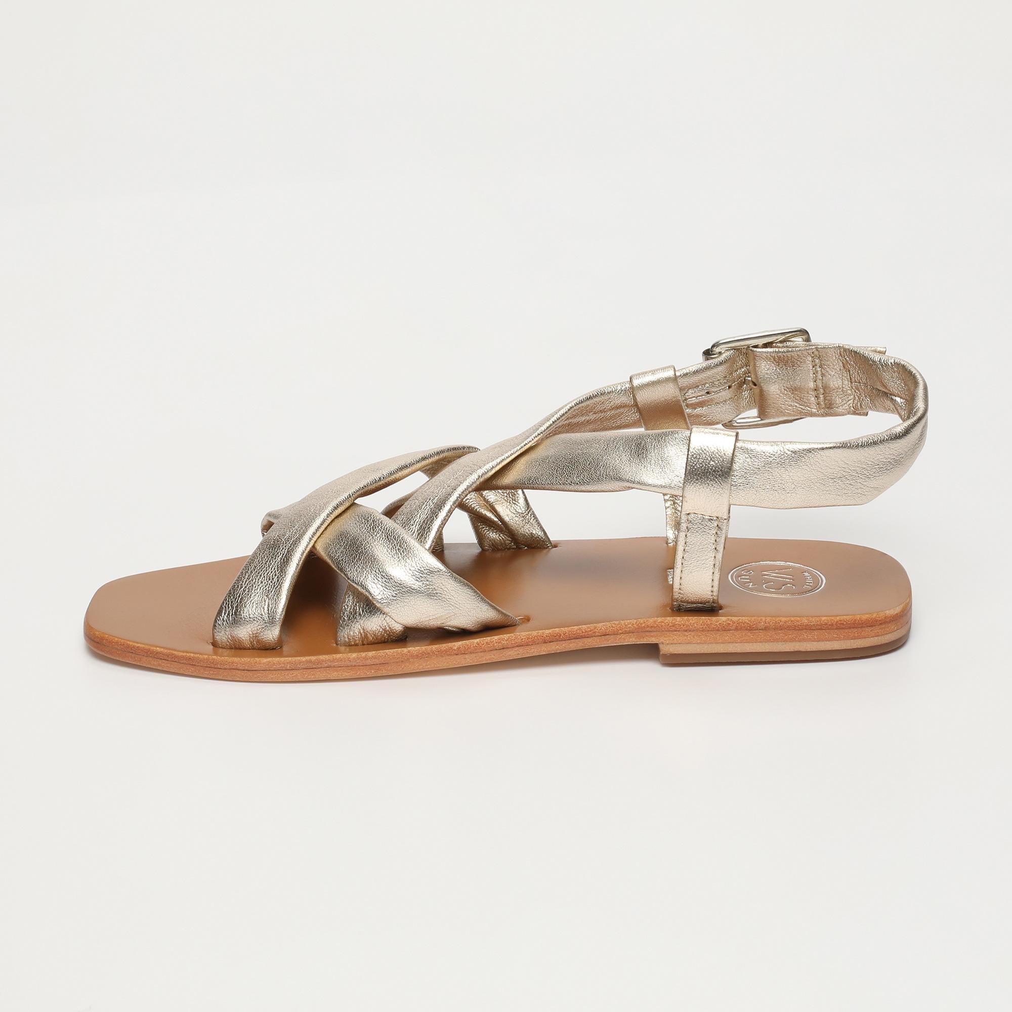 BANITA sandales en cuir platine