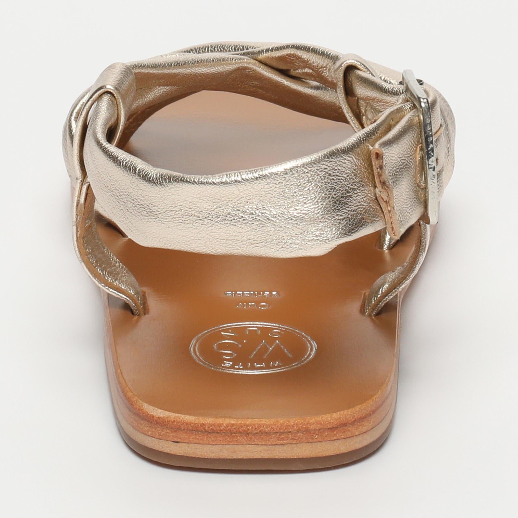 BANITA sandales en cuir platine