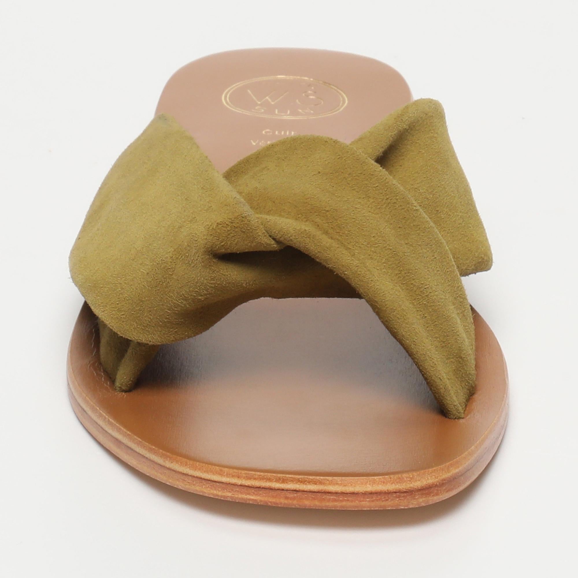 BANSARI mules en cuir kaki