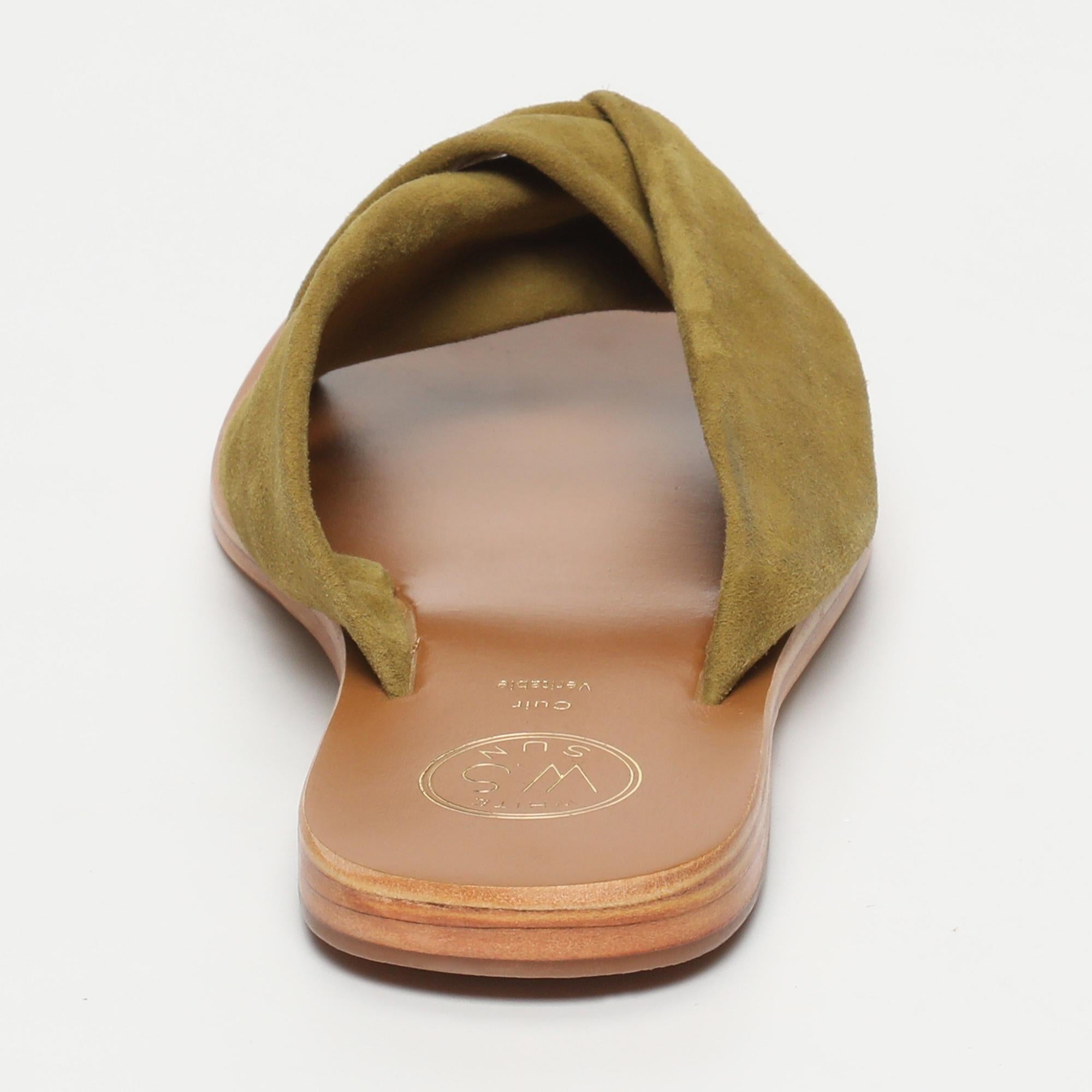 BANSARI mules en cuir kaki