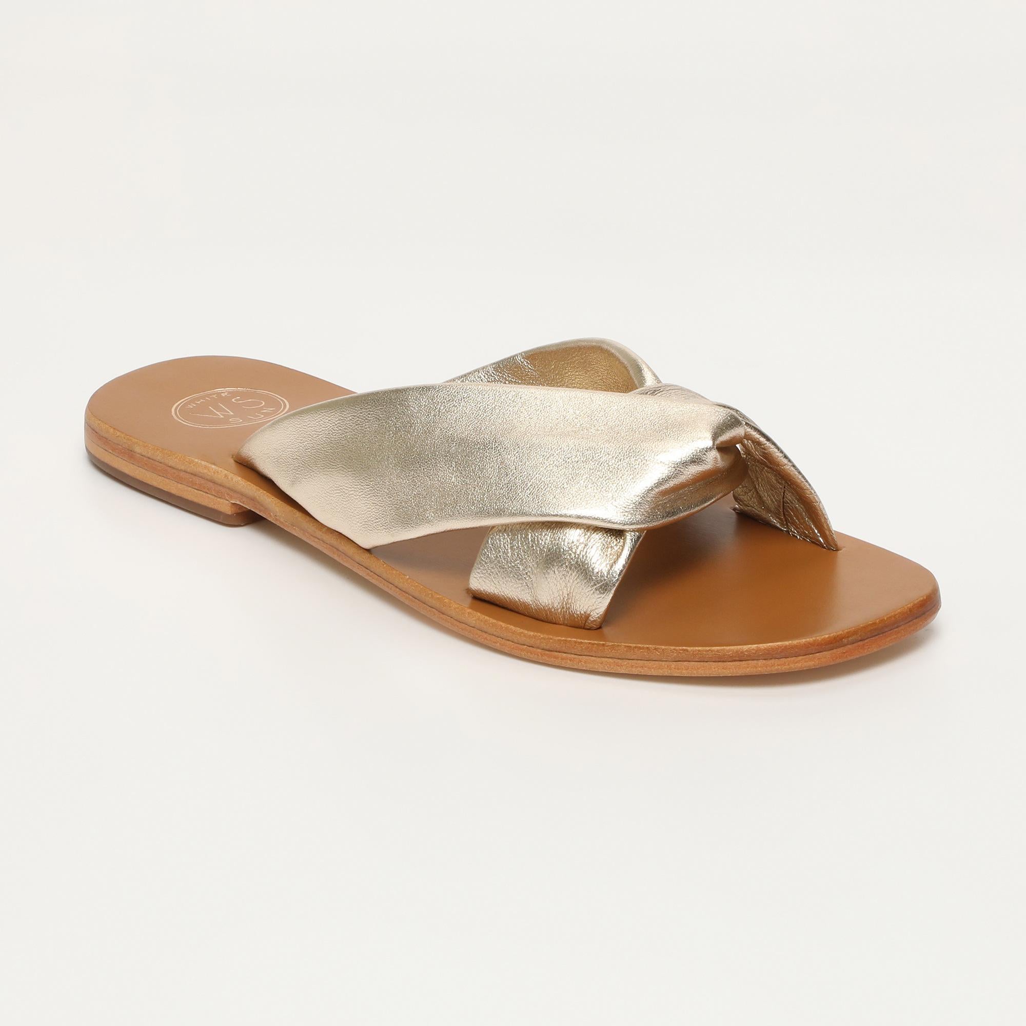 BANSARI mules en cuir platine