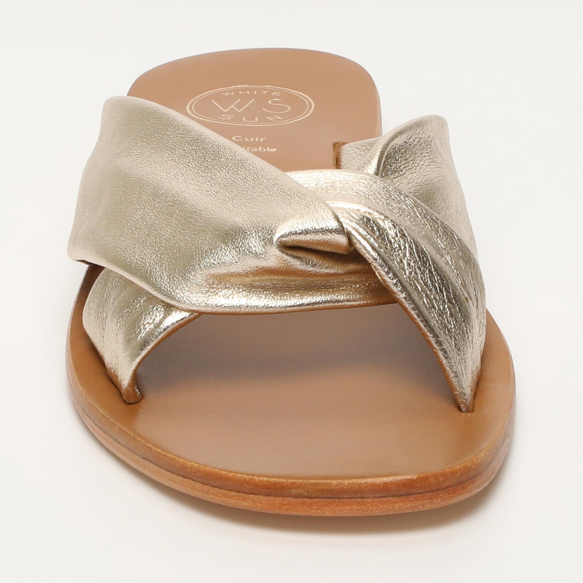 BANSARI mules en cuir platine