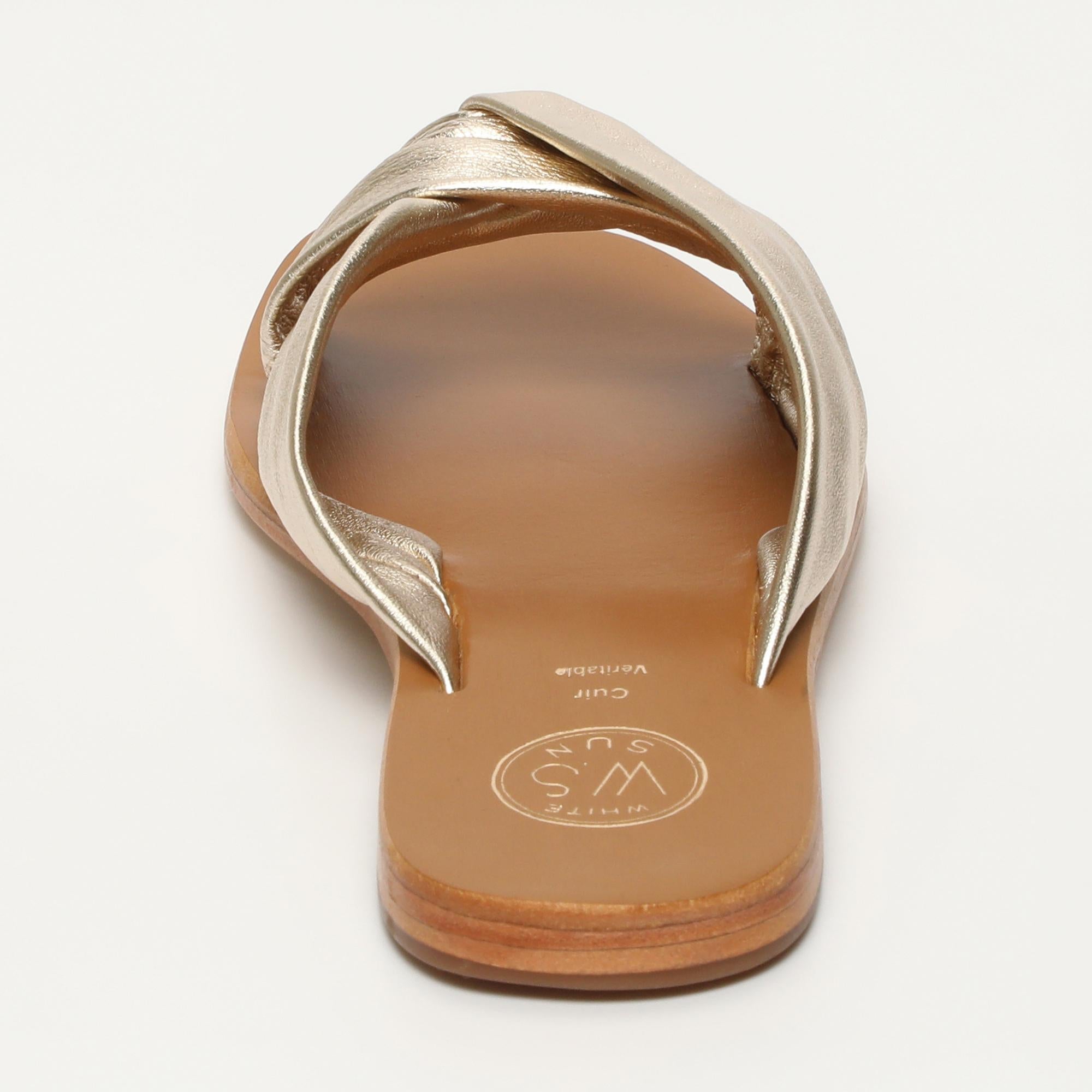 BANSARI mules en cuir platine