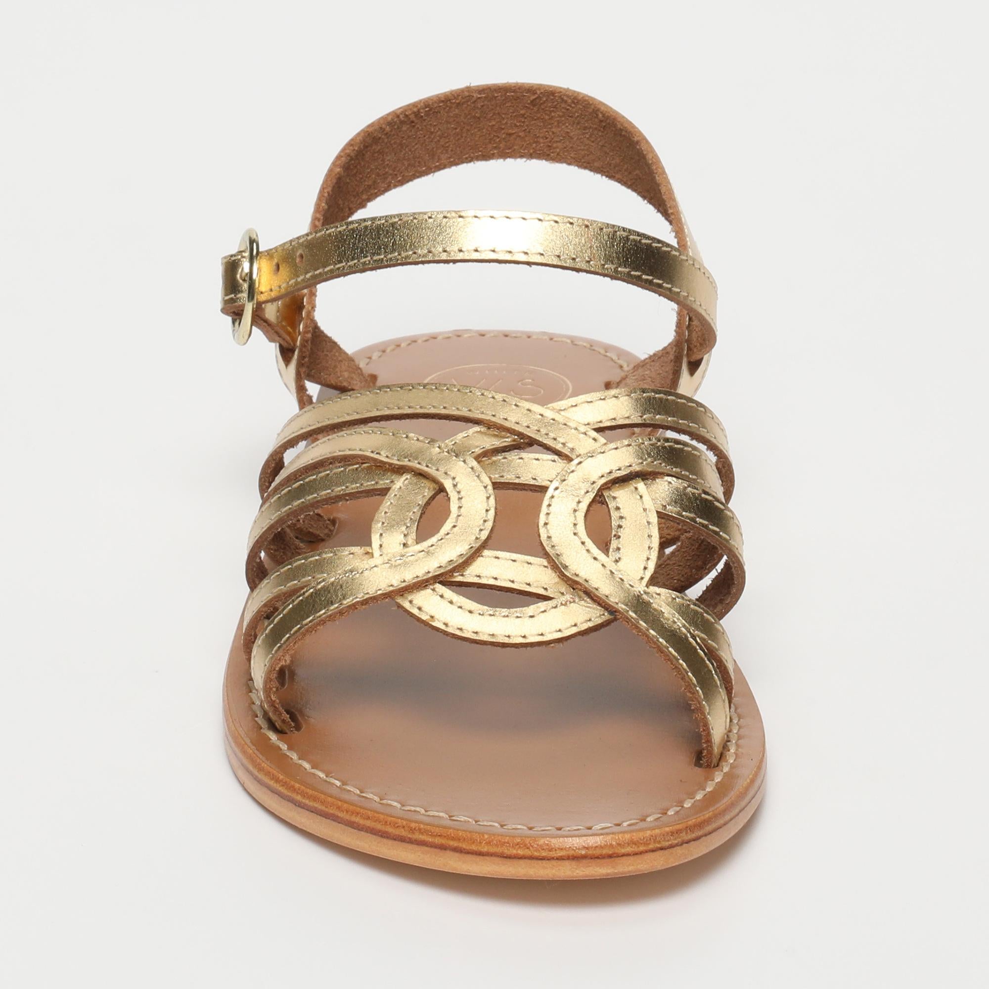 BARSHA sandales en cuir or foncé