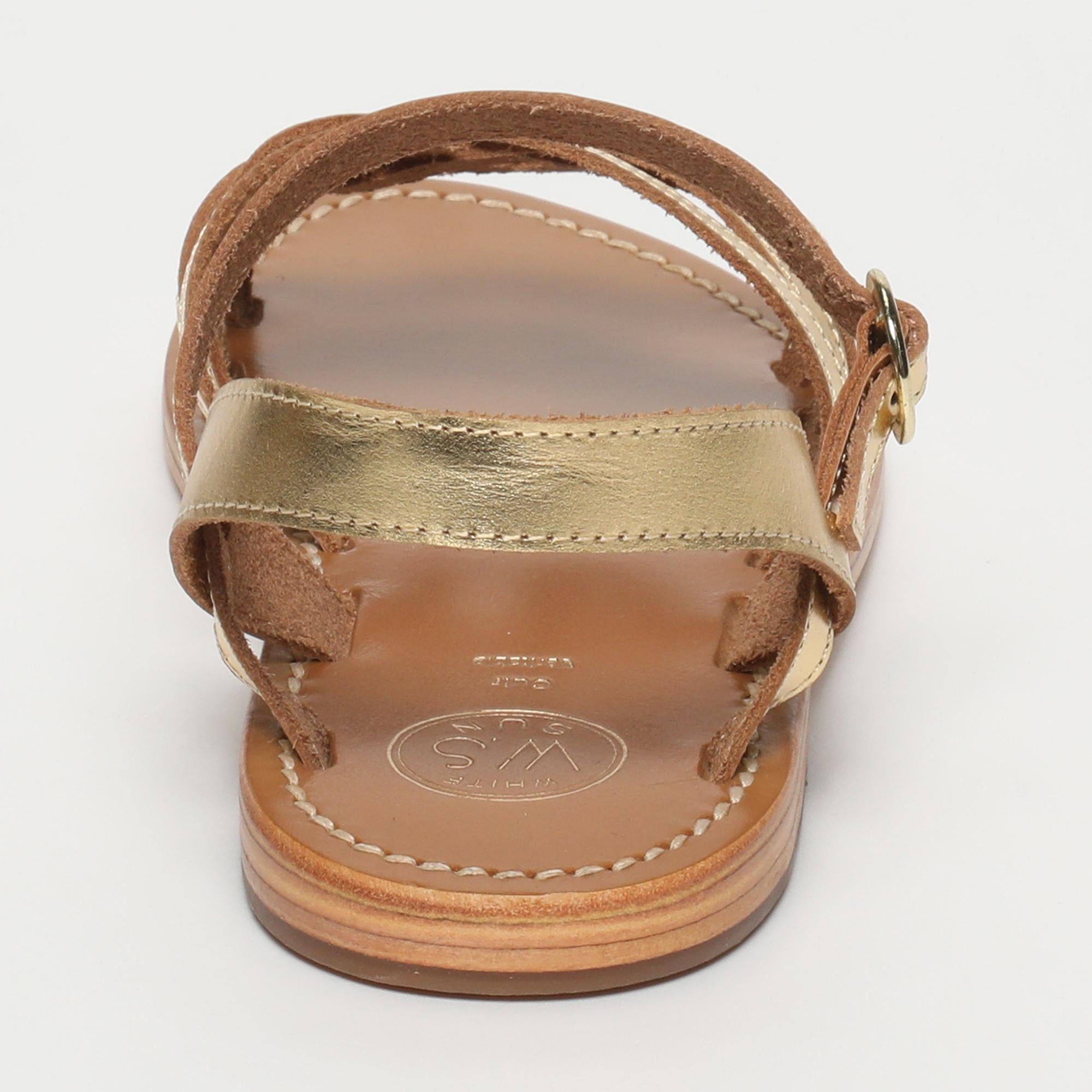 BARSHA sandales en cuir or foncé