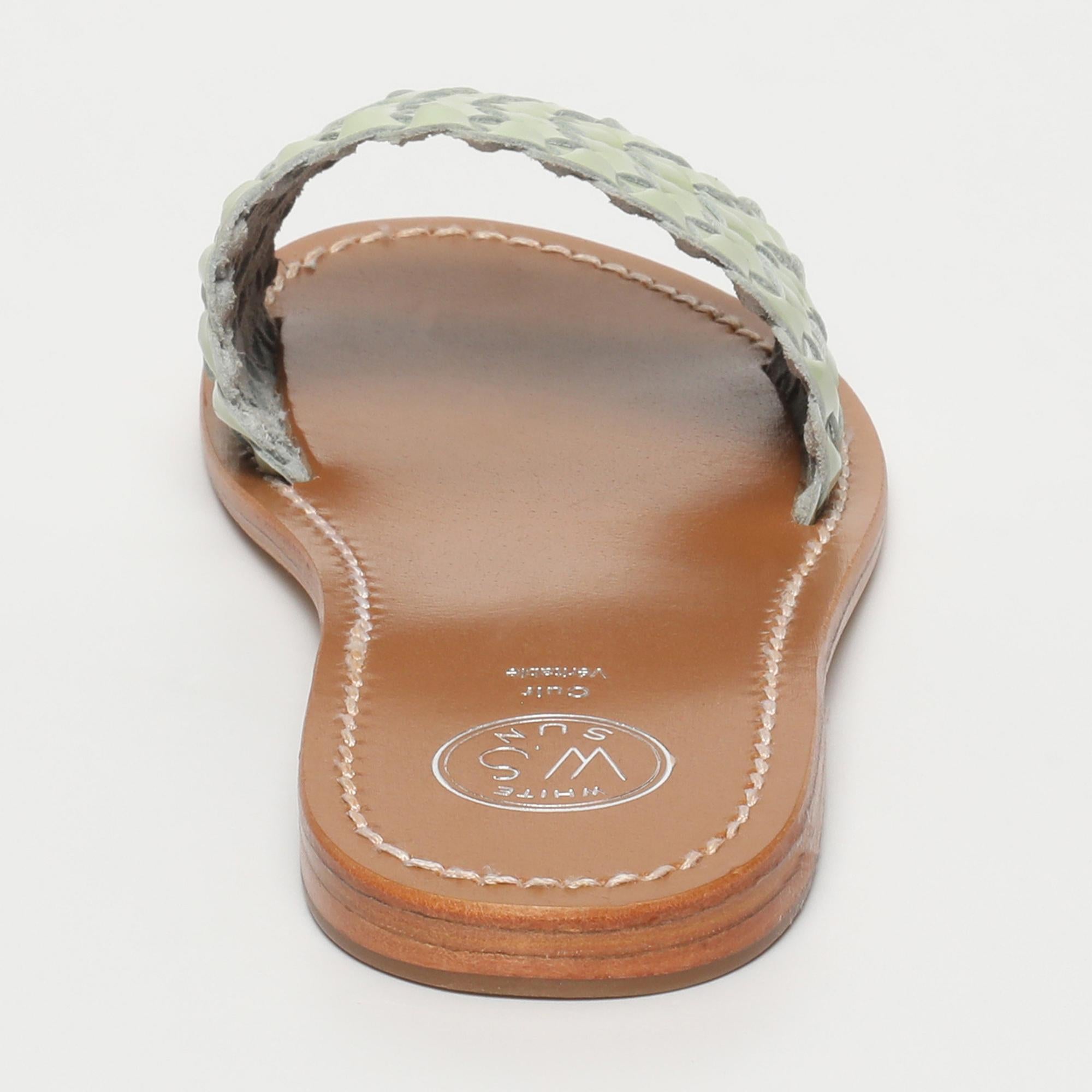 CANDIDA mules tresse en cuir menthe