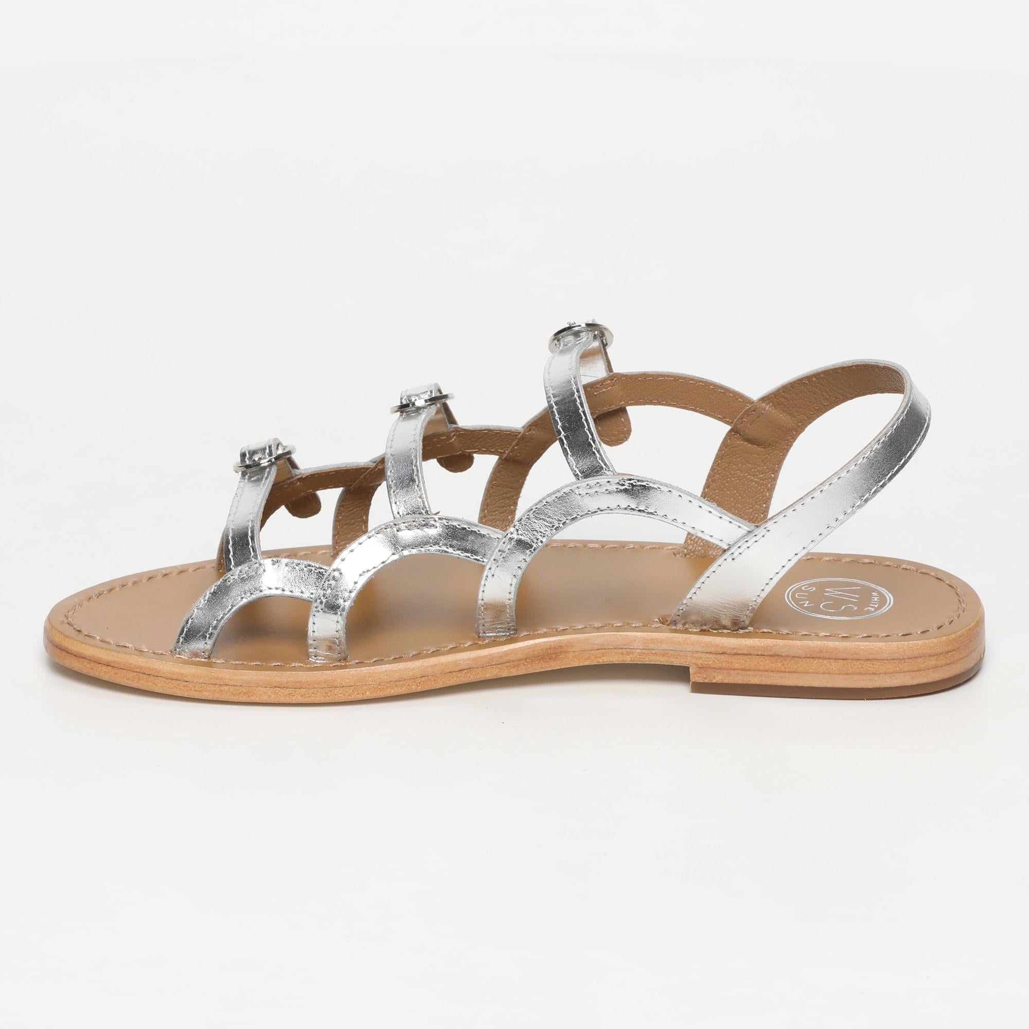 CASALTA sandales en cuir argent