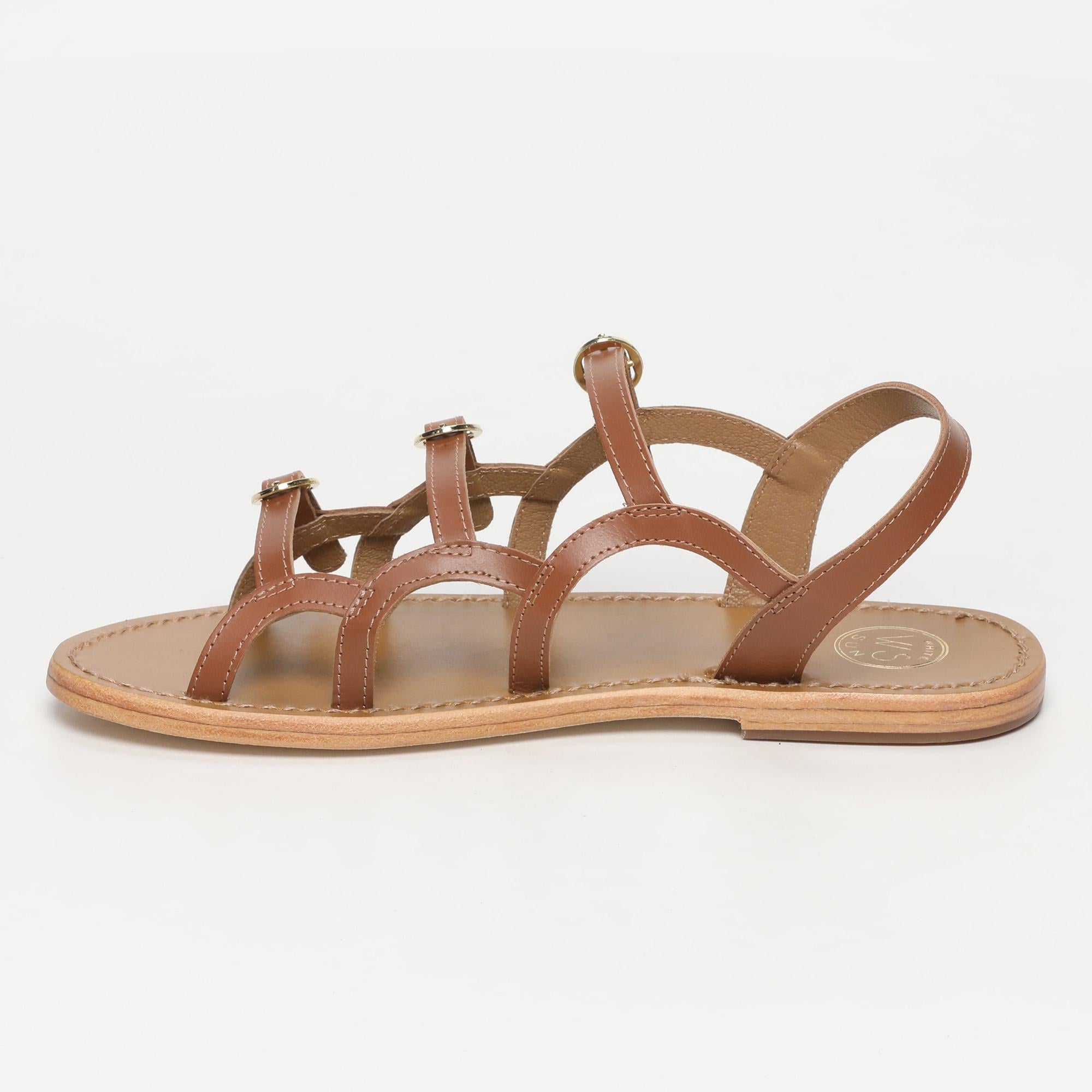 CASALTA sandales en cuir camel