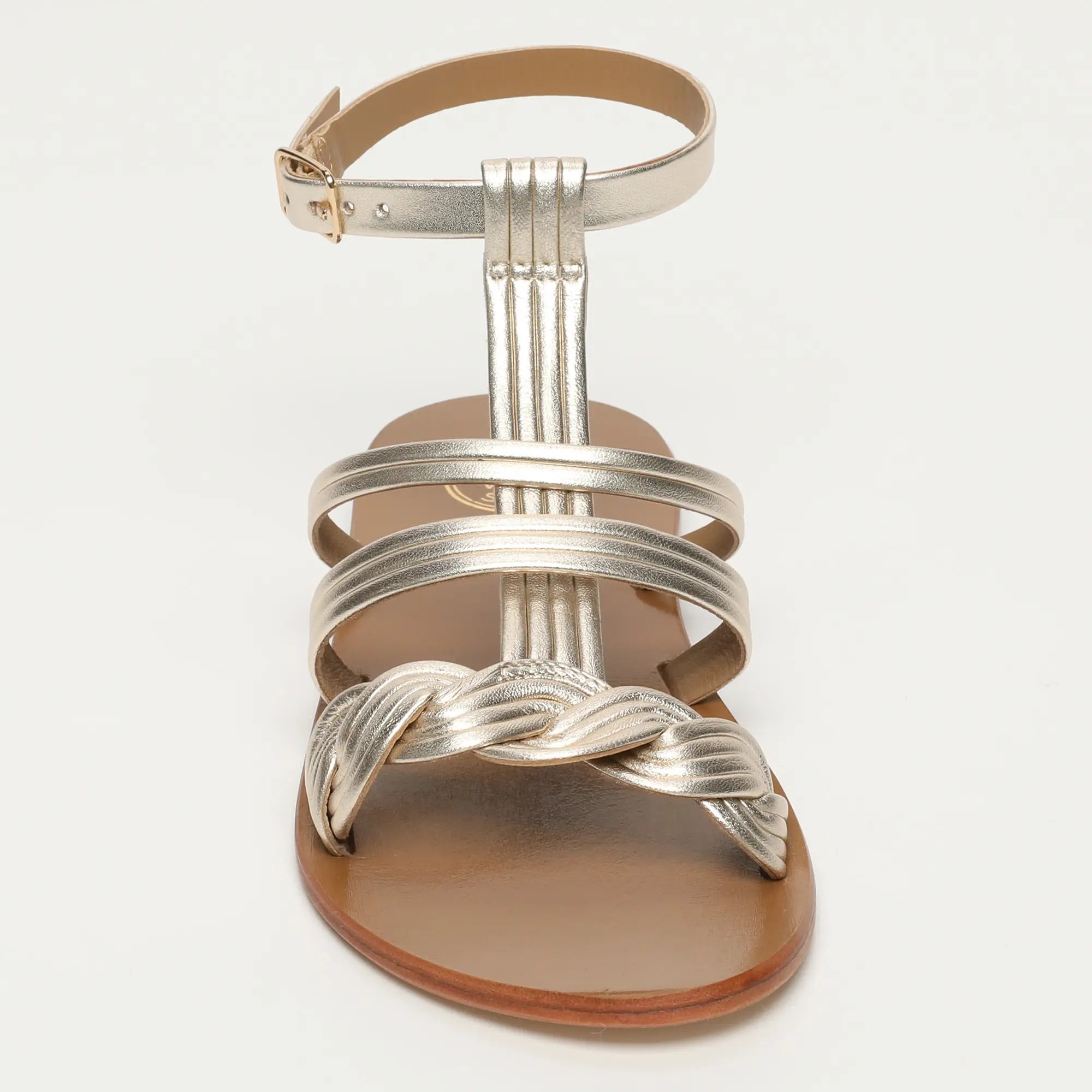CARMESI sandales spartiate / lacet en cuir doré