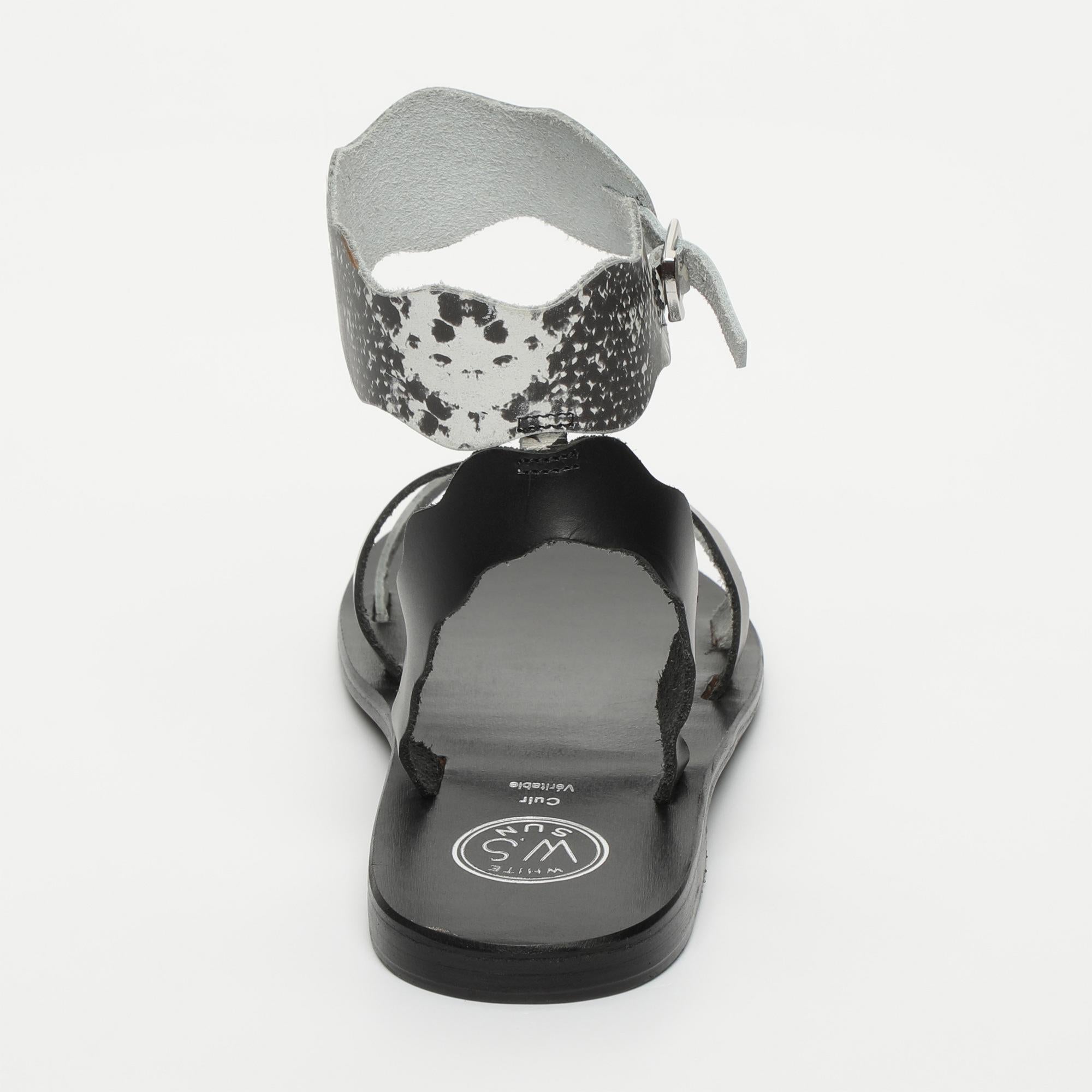 CELYAN sandales en cuir serpent noir