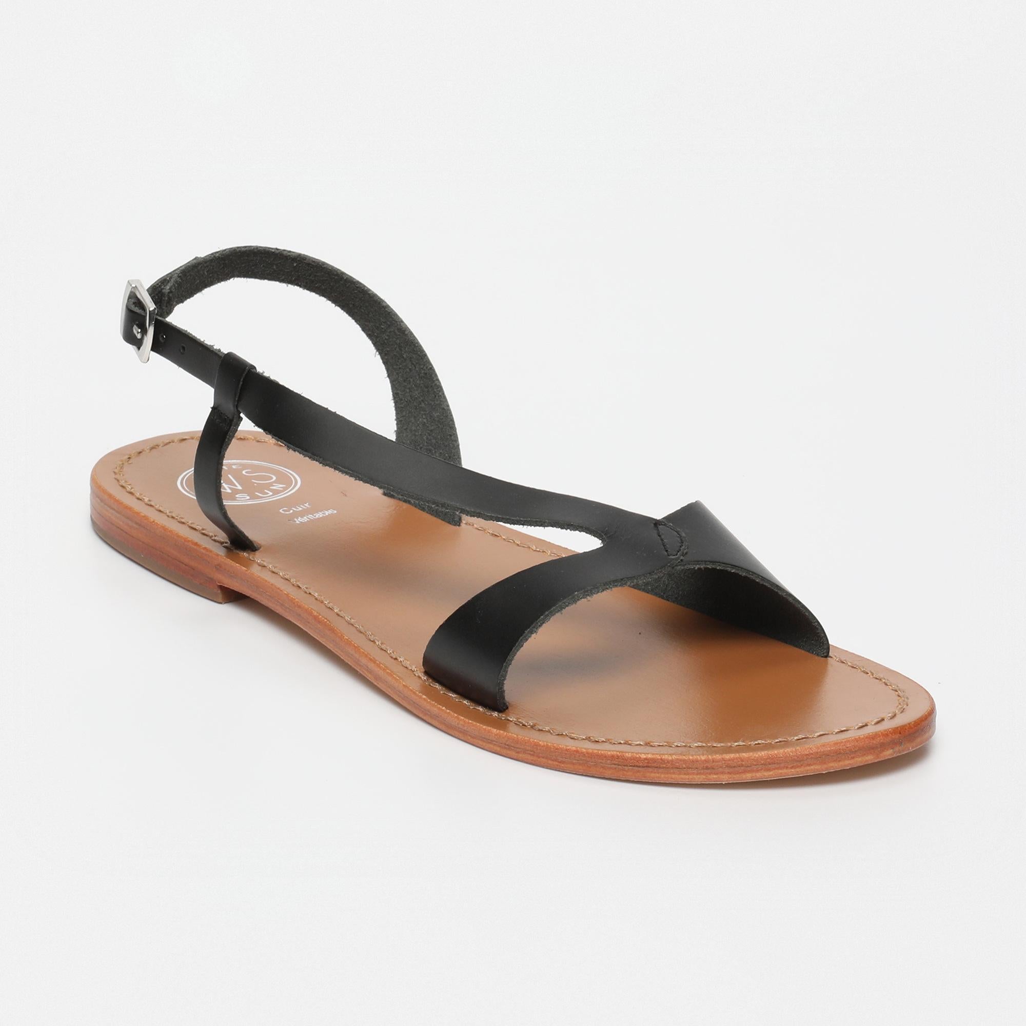CLAIRVISTONE sandales en cuir noir