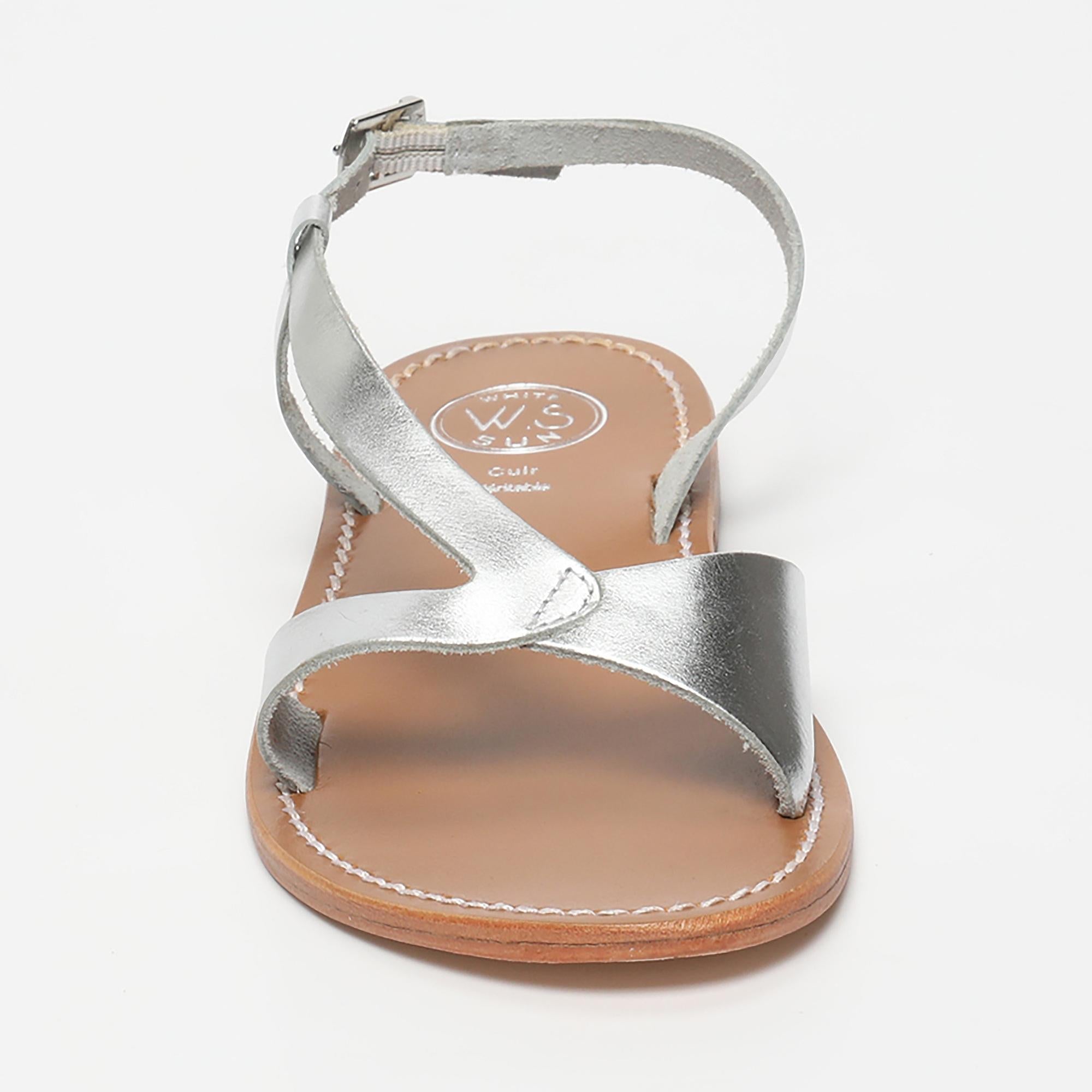 CLAIRVISTONE sandales en cuir argent
