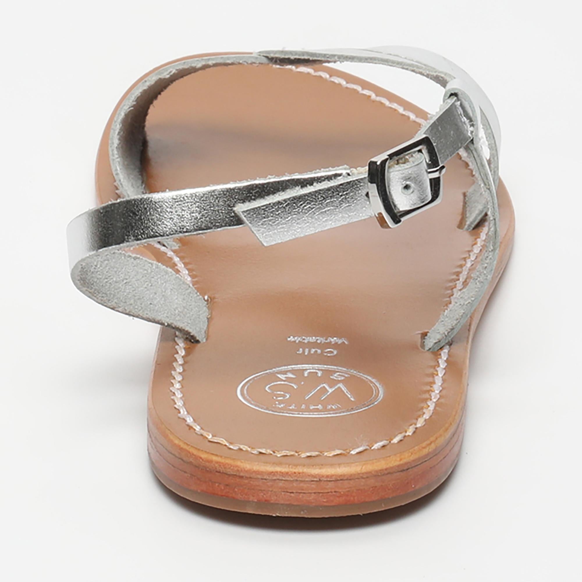 CLAIRVISTONE sandales en cuir argent