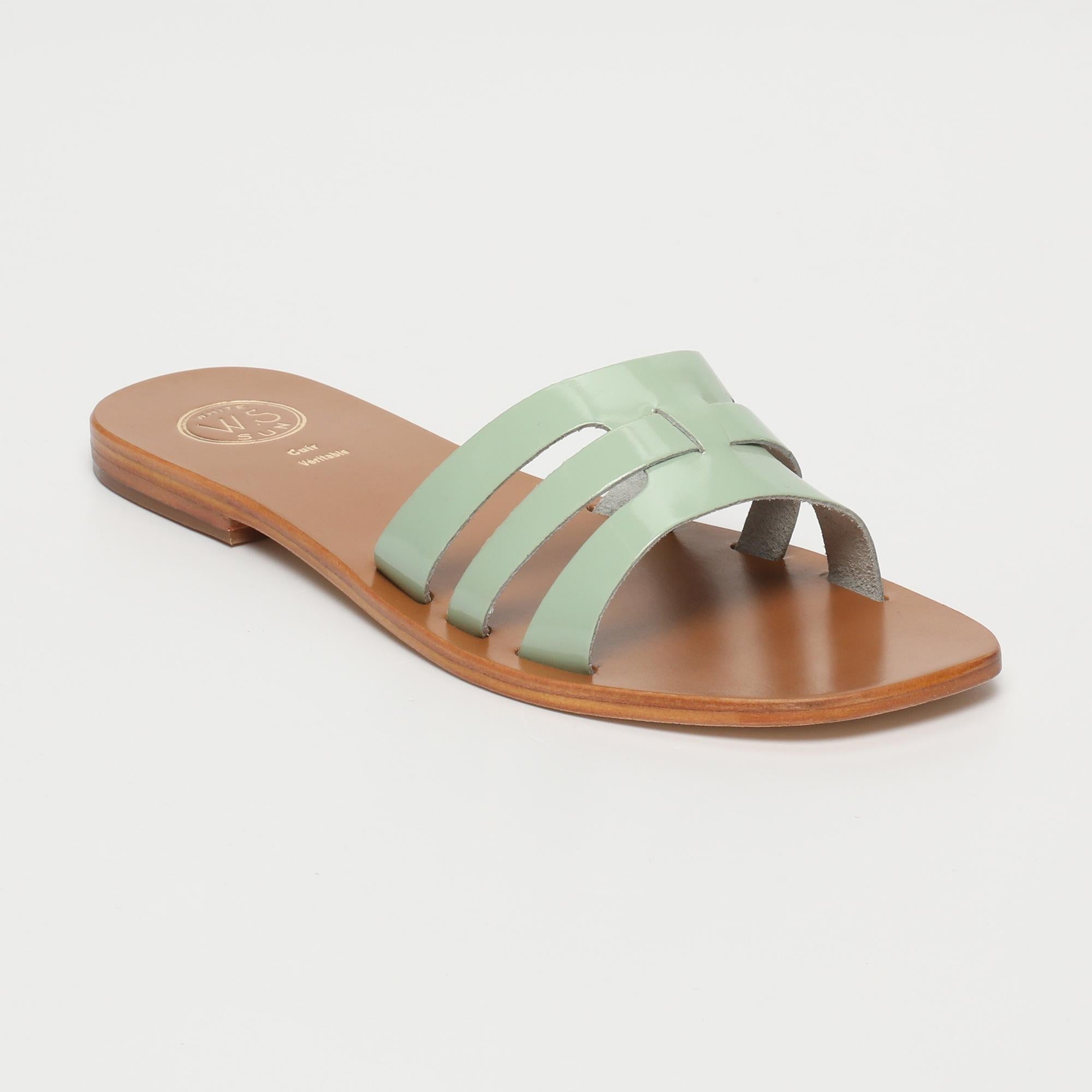 CLODIMIR sandales en cuir menthe