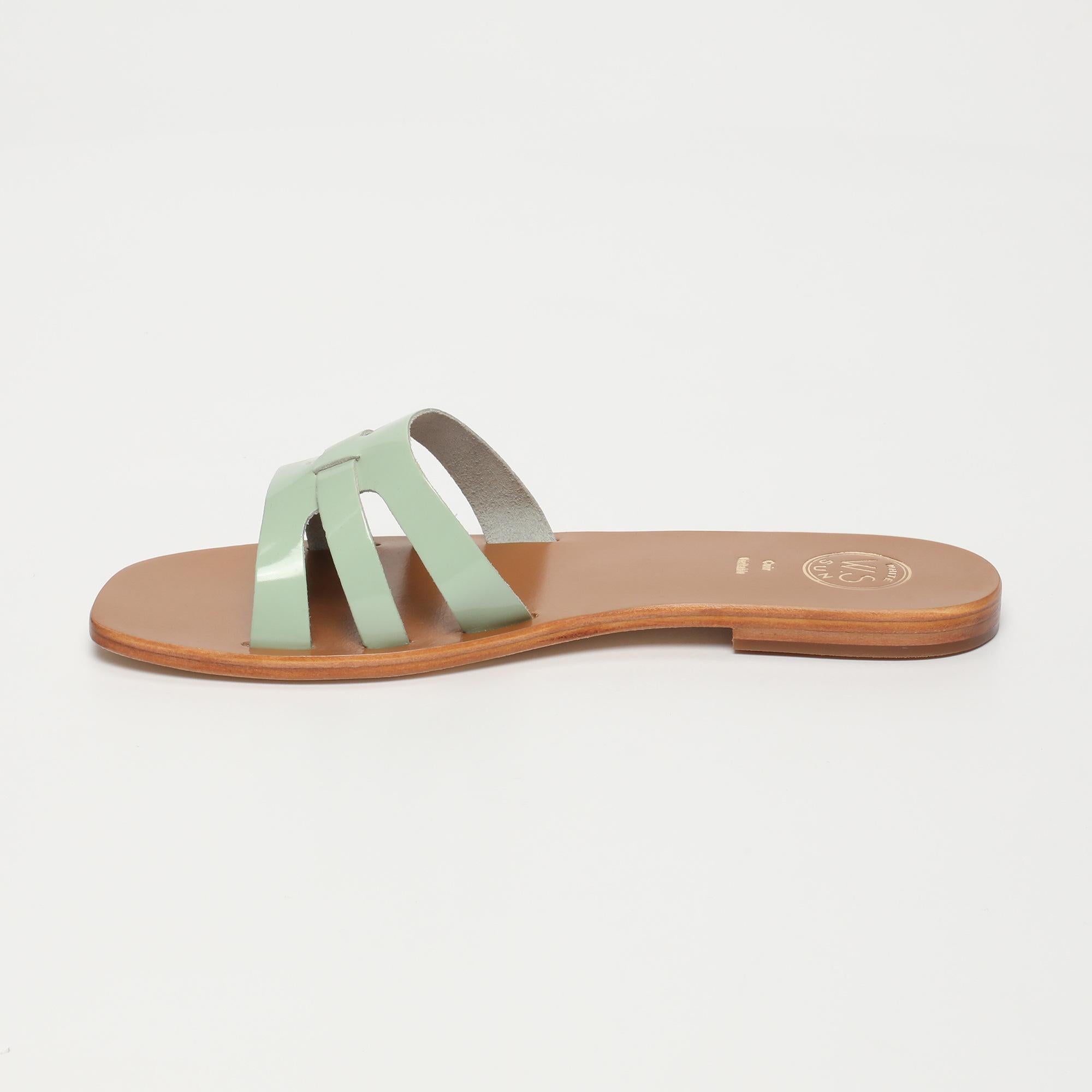 CLODIMIR sandales en cuir menthe