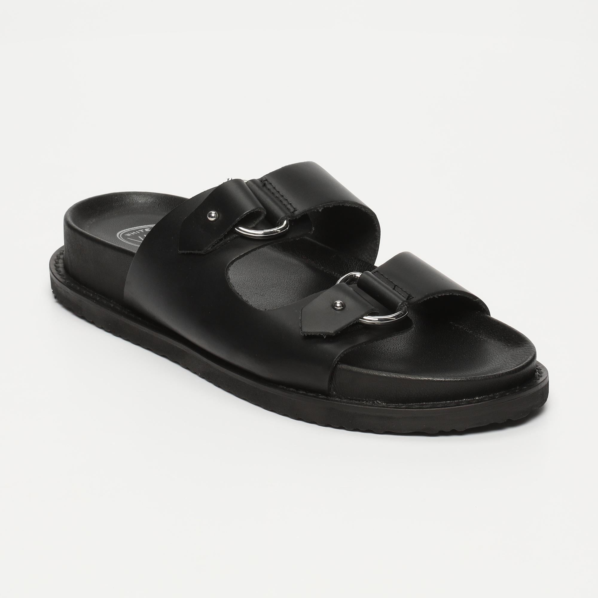 CHARLOTTE mules en cuir noir