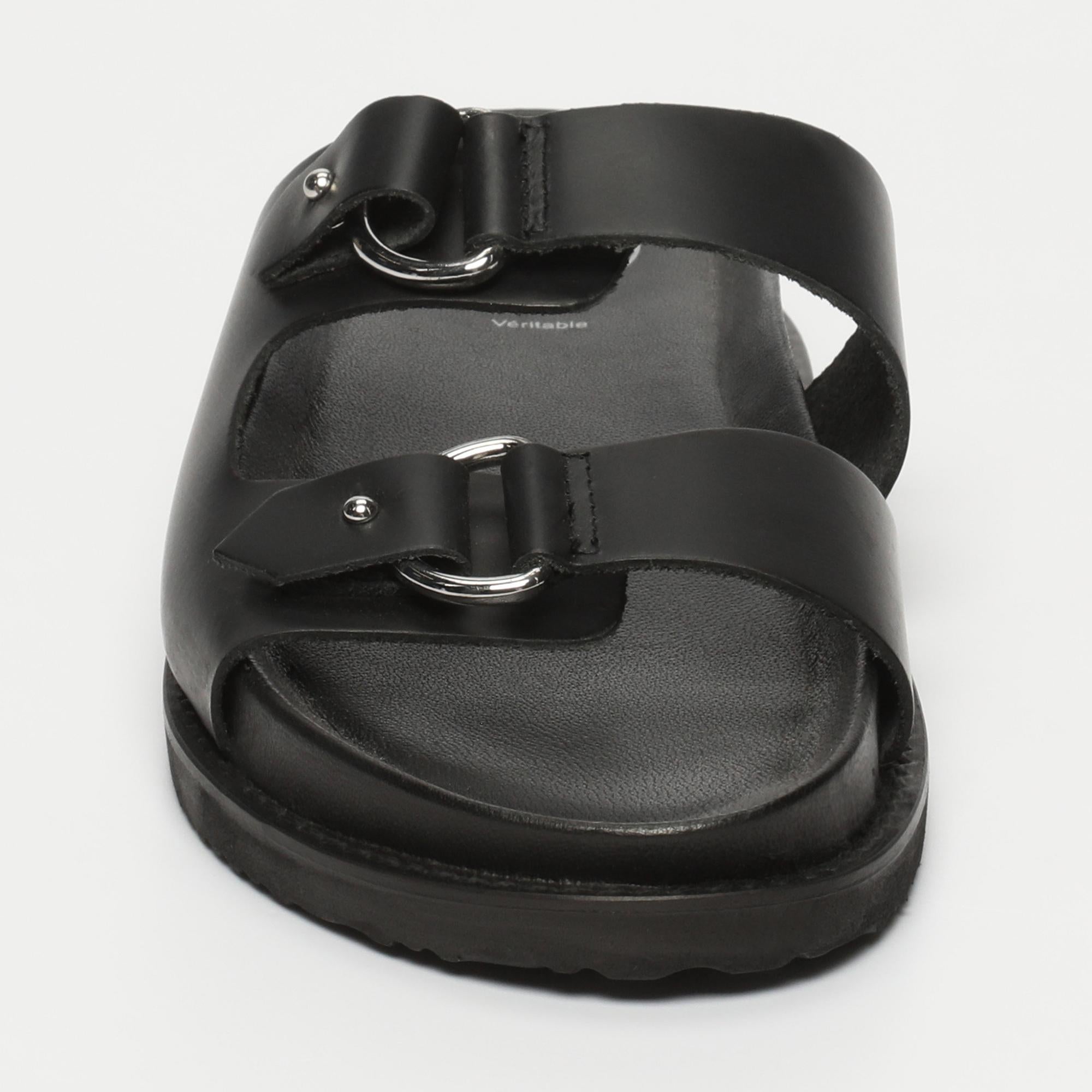 CHARLOTTE mules en cuir noir