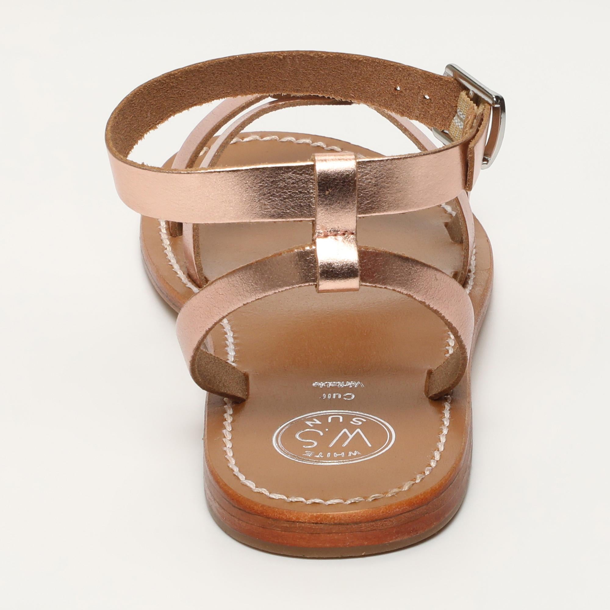 DARIO sandales bracelet de cheville en cuir or rose