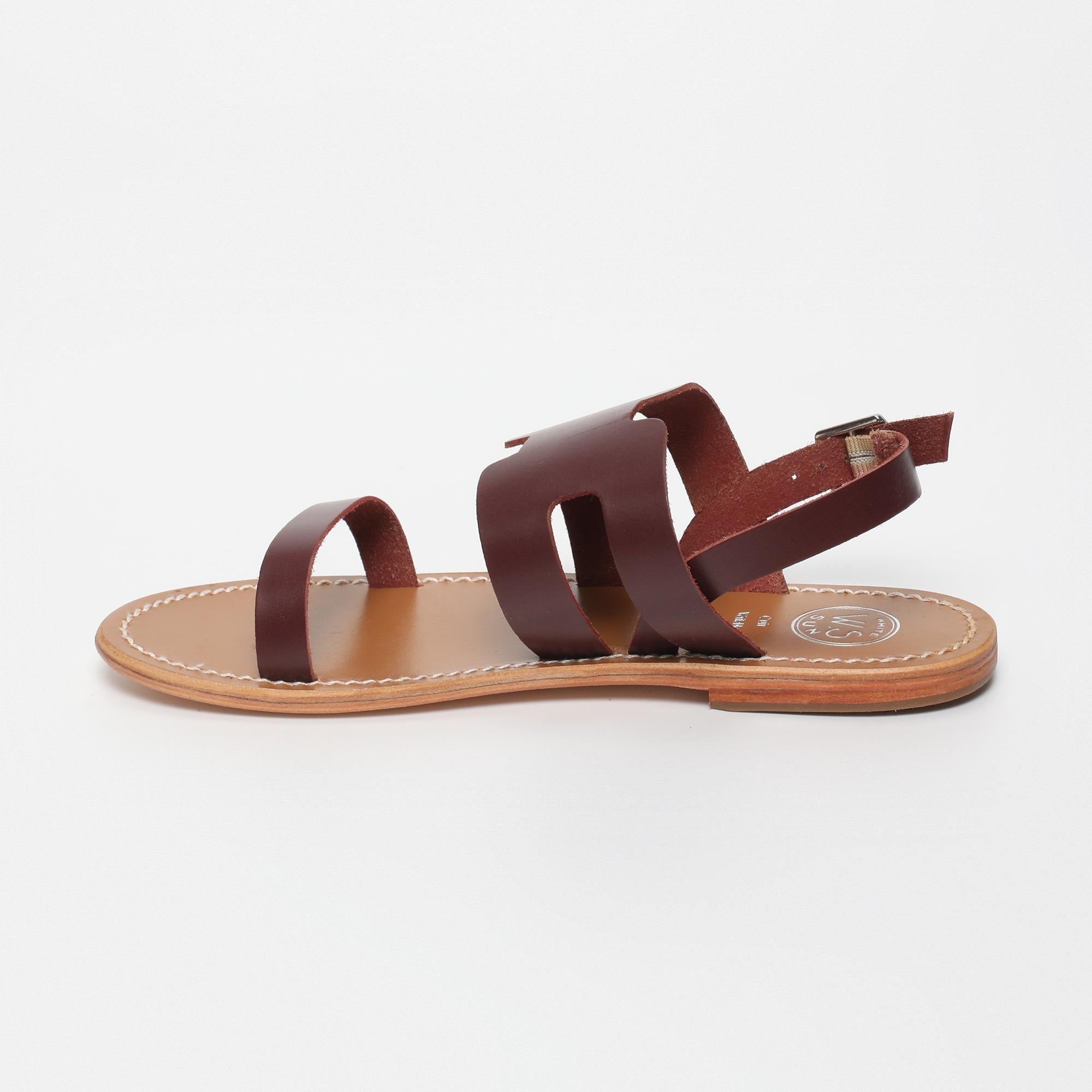 DAVITZA sandales en cuir bordeaux